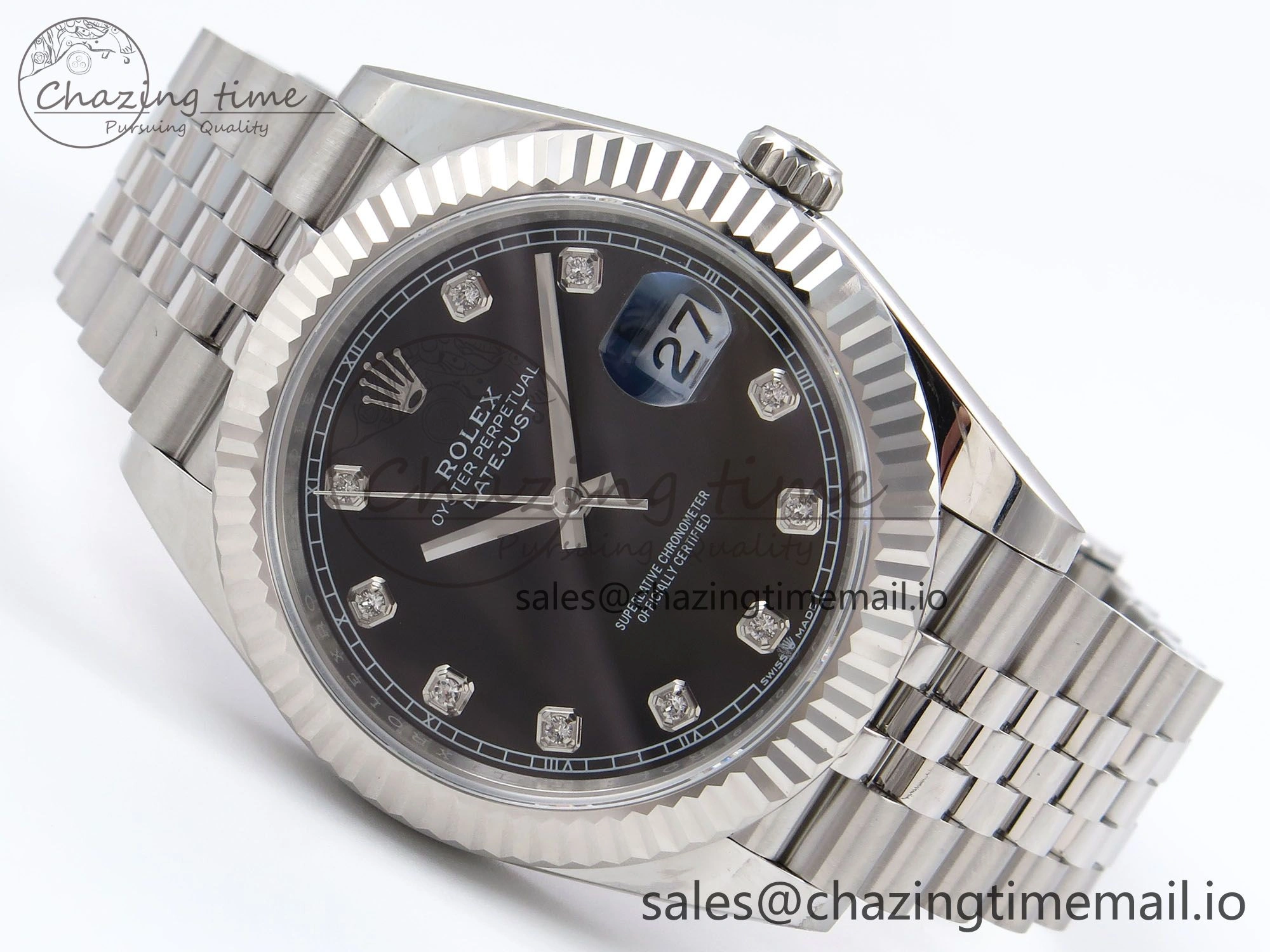 DateJust 41 126334 EWEF Best Edition Black Diamonds Dial on Jubilee Bracelet A Sporty 1050