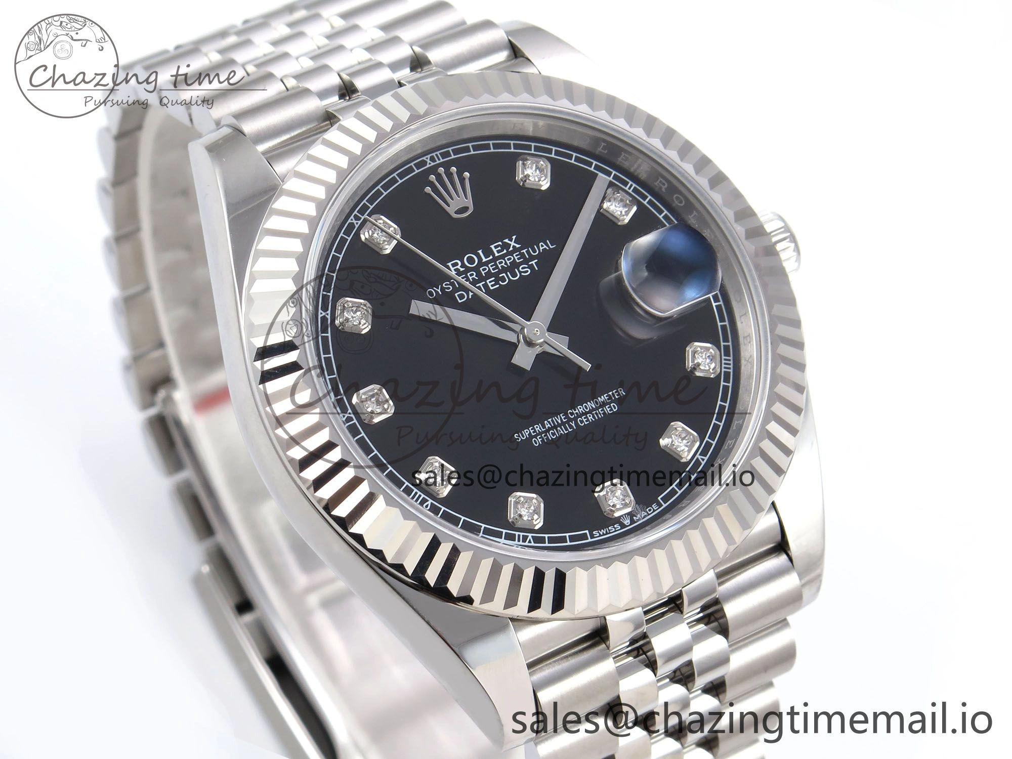 DateJust 41 126334 EWEF Best Edition Black Diamonds Dial on Jubilee Bracelet A Sporty 1050