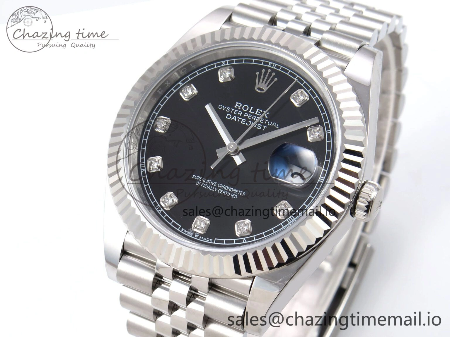 DateJust 41 126334 EWEF Best Edition Black Diamonds Dial on Jubilee Bracelet A Sporty 1050