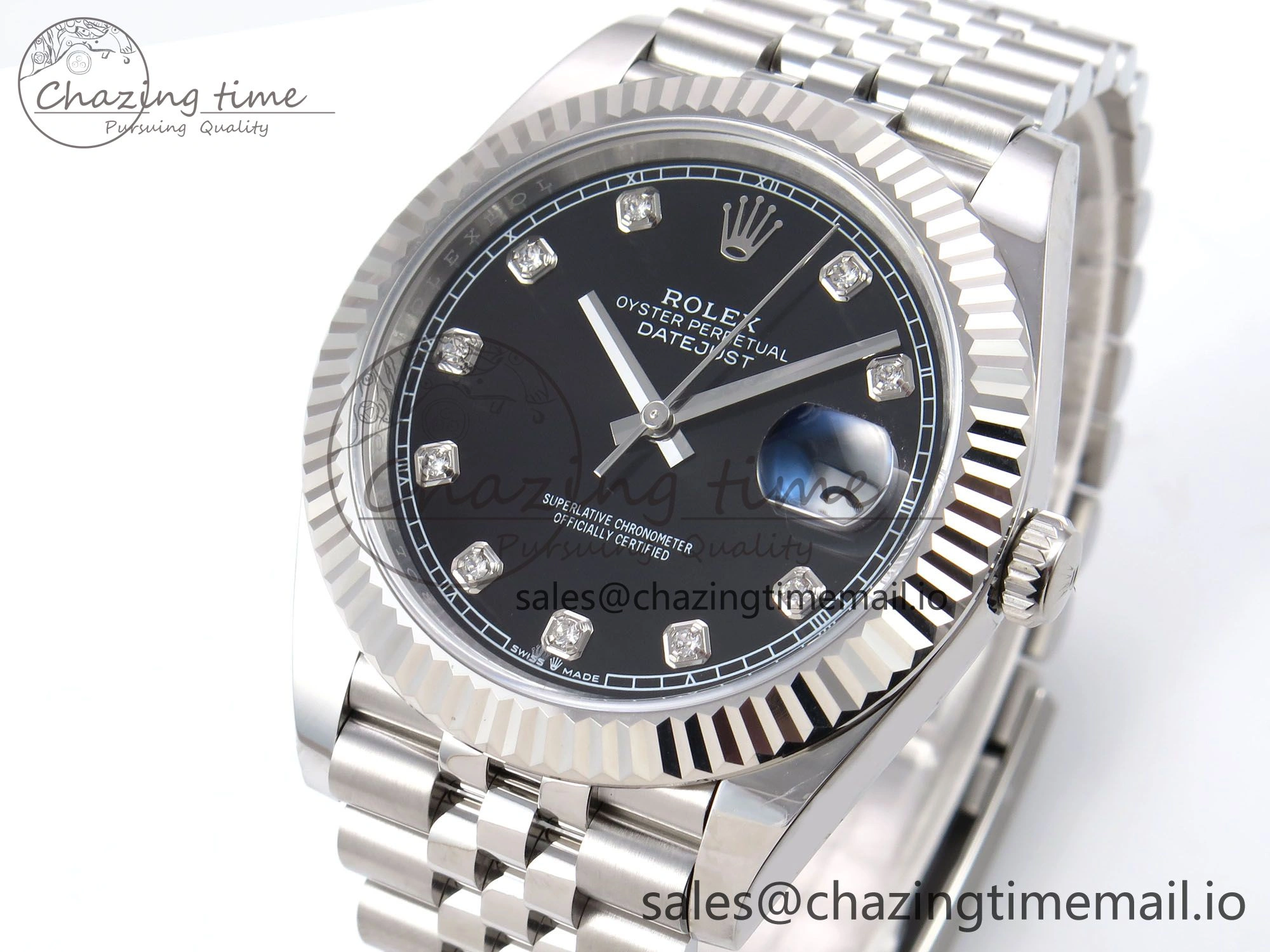 DateJust 41 126334 EWEF Best Edition Black Diamonds Dial on Jubilee Bracelet A Sporty 1050