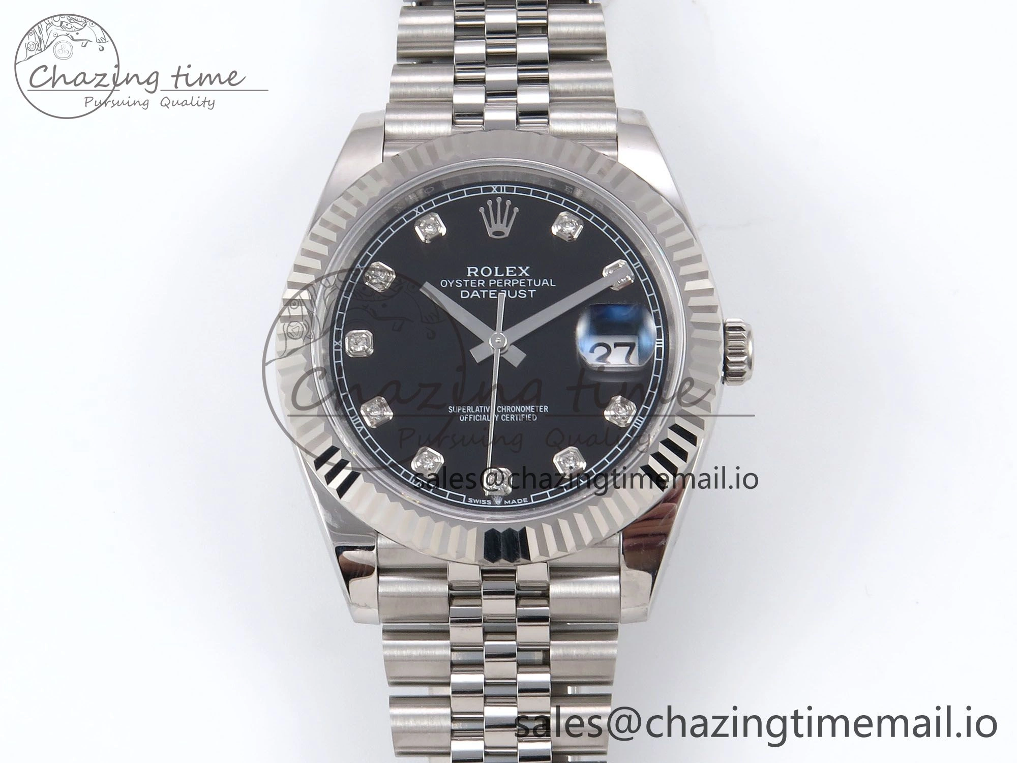 DateJust 41 126334 EWEF Best Edition Black Diamonds Dial on Jubilee Bracelet A Sporty 1050