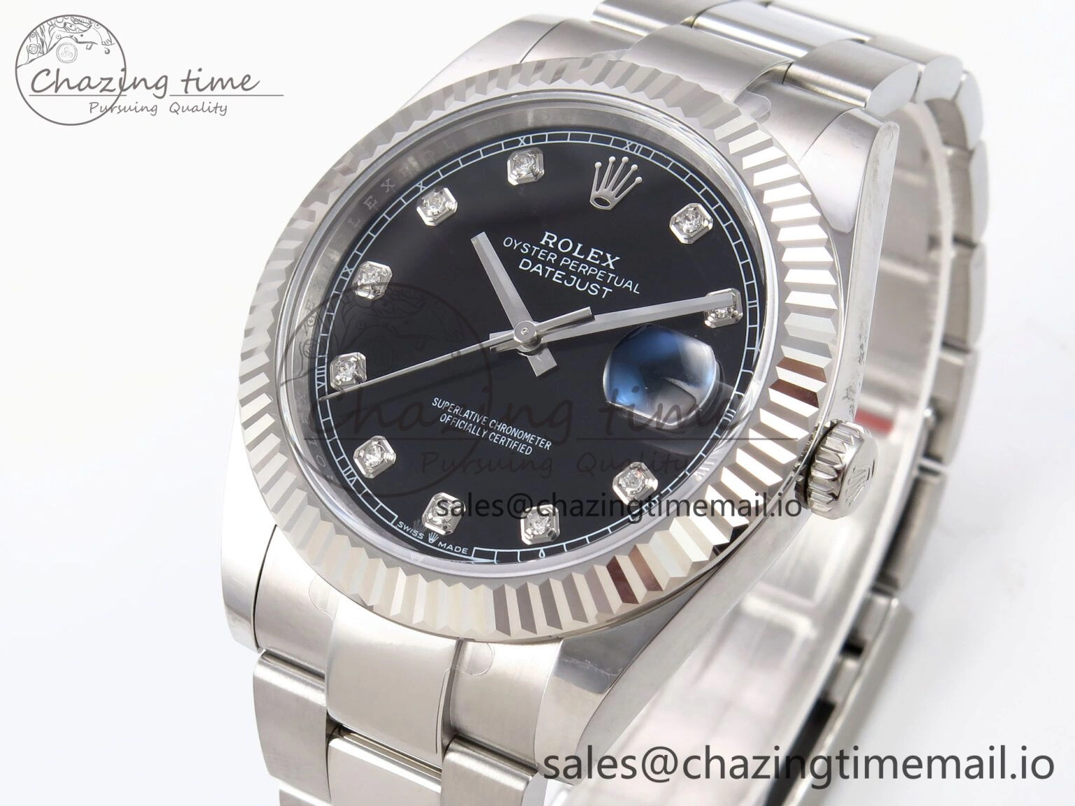 DateJust 41 126334 EWEF Best Edition Black Diamonds Dial on Oyster Bracelet A Timeless 1058