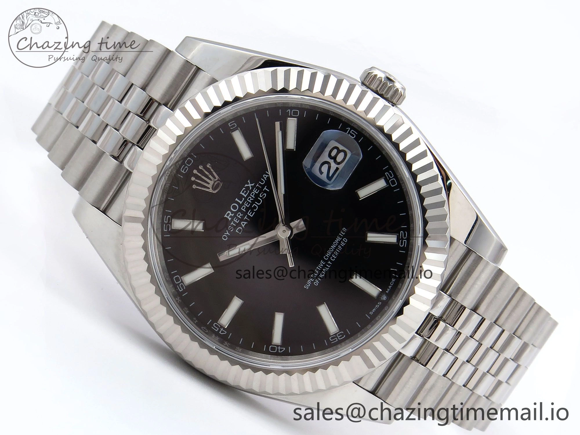 DateJust 41 126334 EWEF Best Edition Black Stick Dial on Jubilee Bracelet A Elegant 1046