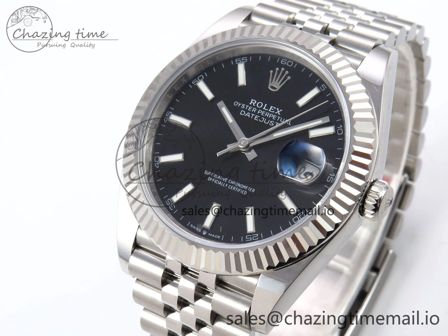 DateJust 41 126334 EWEF Best Edition Black Stick Dial on Jubilee Bracelet A Elegant 1046