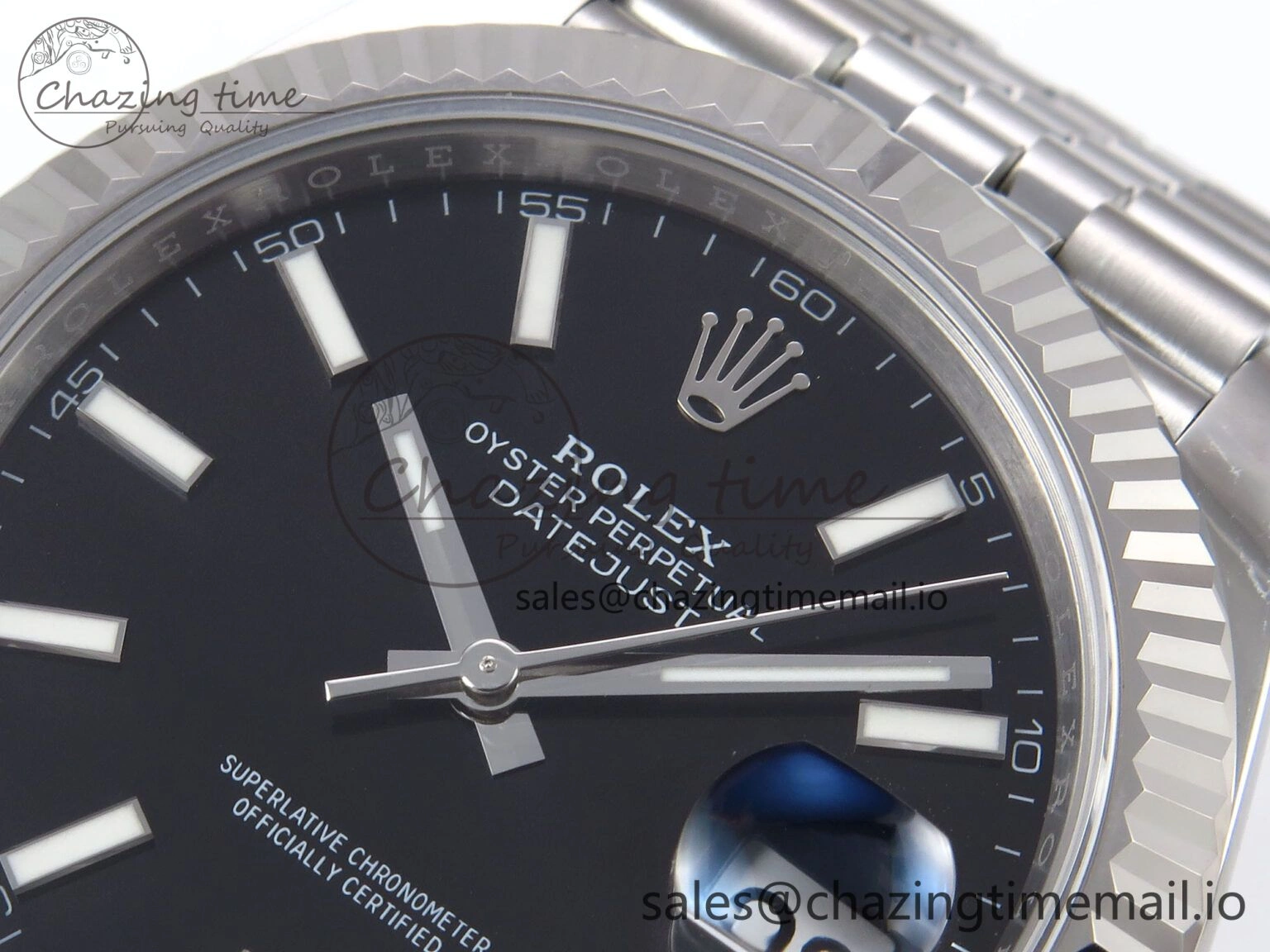 DateJust 41 126334 EWEF Best Edition Black Stick Dial on Jubilee Bracelet A Elegant 1046