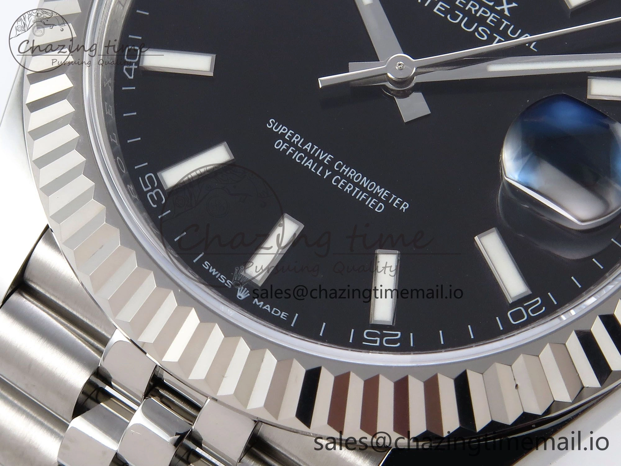 DateJust 41 126334 EWEF Best Edition Black Stick Dial on Jubilee Bracelet A Elegant 1046