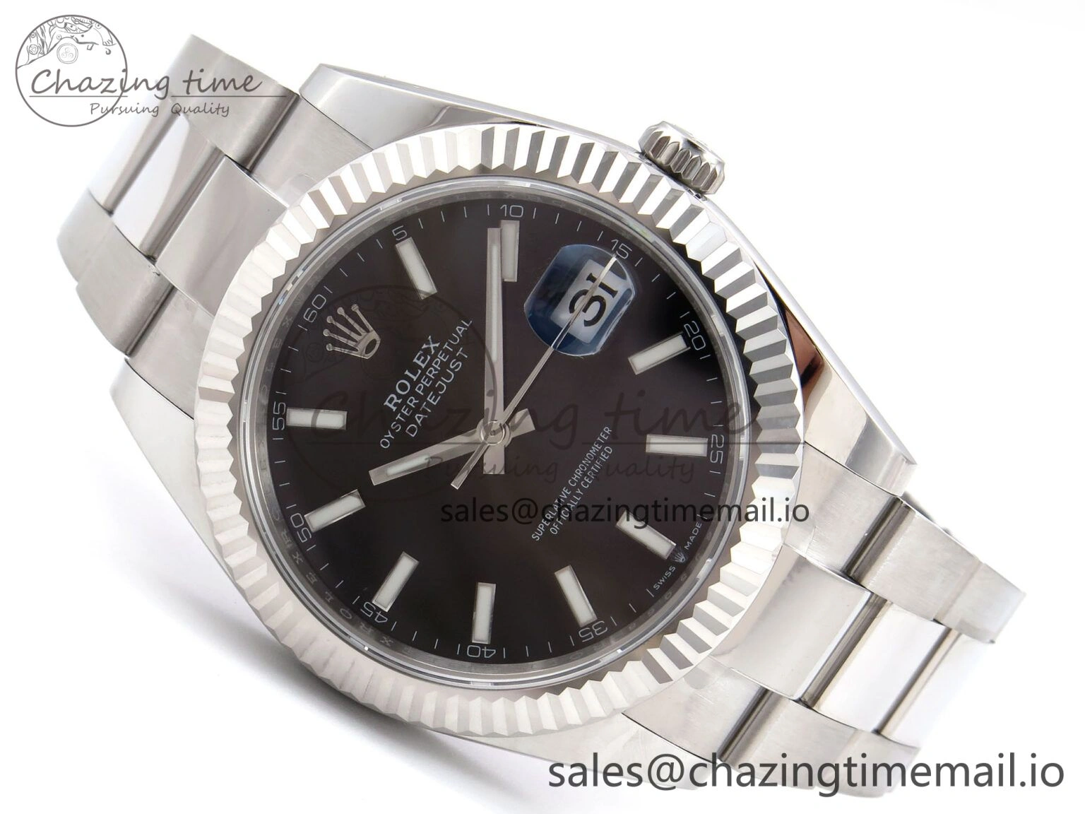 DateJust 41 126334 EWEF Best Edition Black Stick Dial on Oyster Bracelet A TravelReady 1060