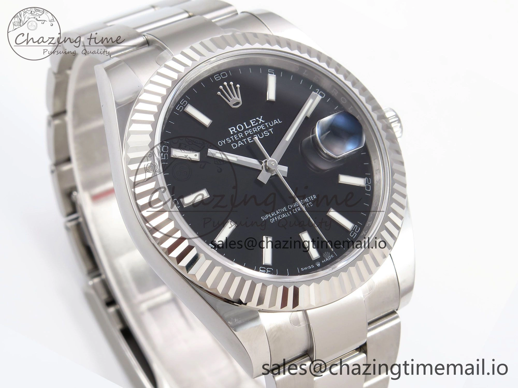 DateJust 41 126334 EWEF Best Edition Black Stick Dial on Oyster Bracelet A TravelReady 1060