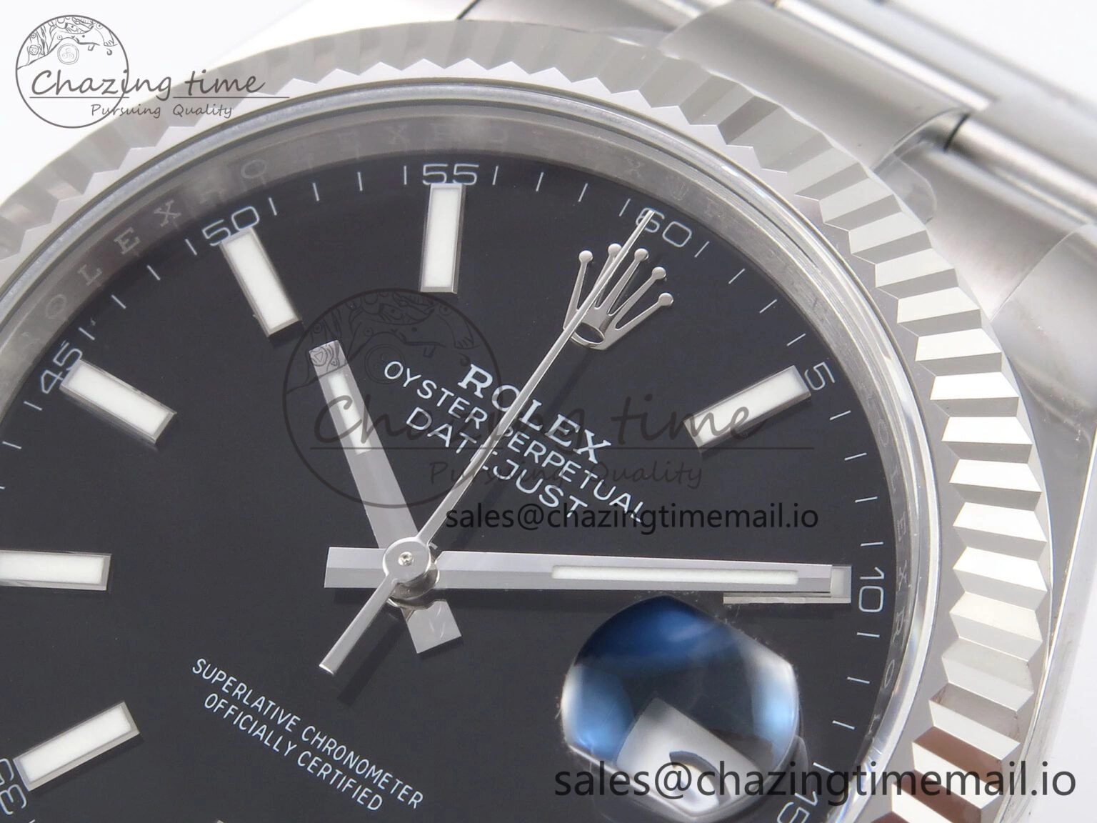 DateJust 41 126334 EWEF Best Edition Black Stick Dial on Oyster Bracelet A TravelReady 1060