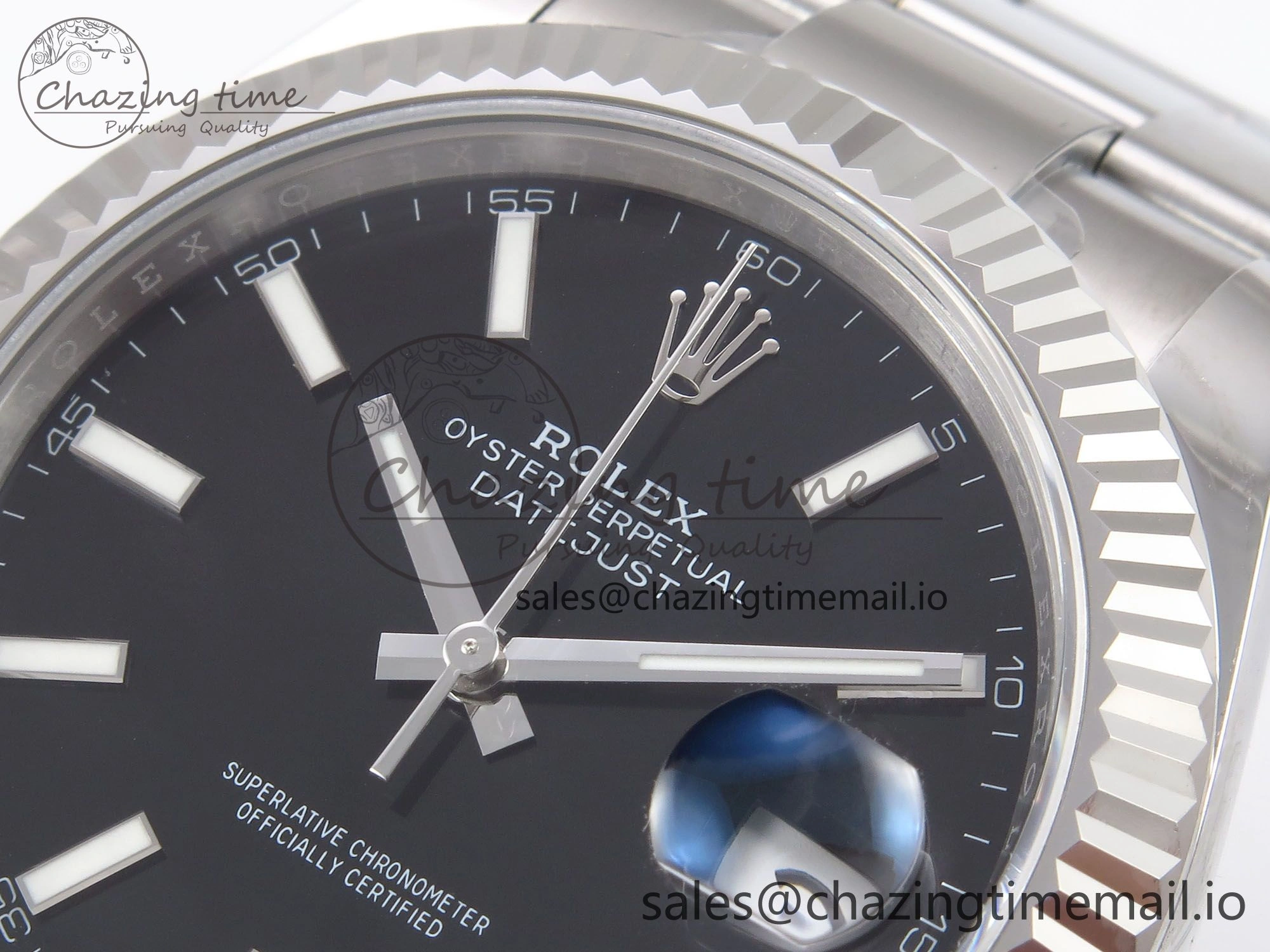 DateJust 41 126334 EWEF Best Edition Black Stick Dial on Oyster Bracelet A TravelReady 1060