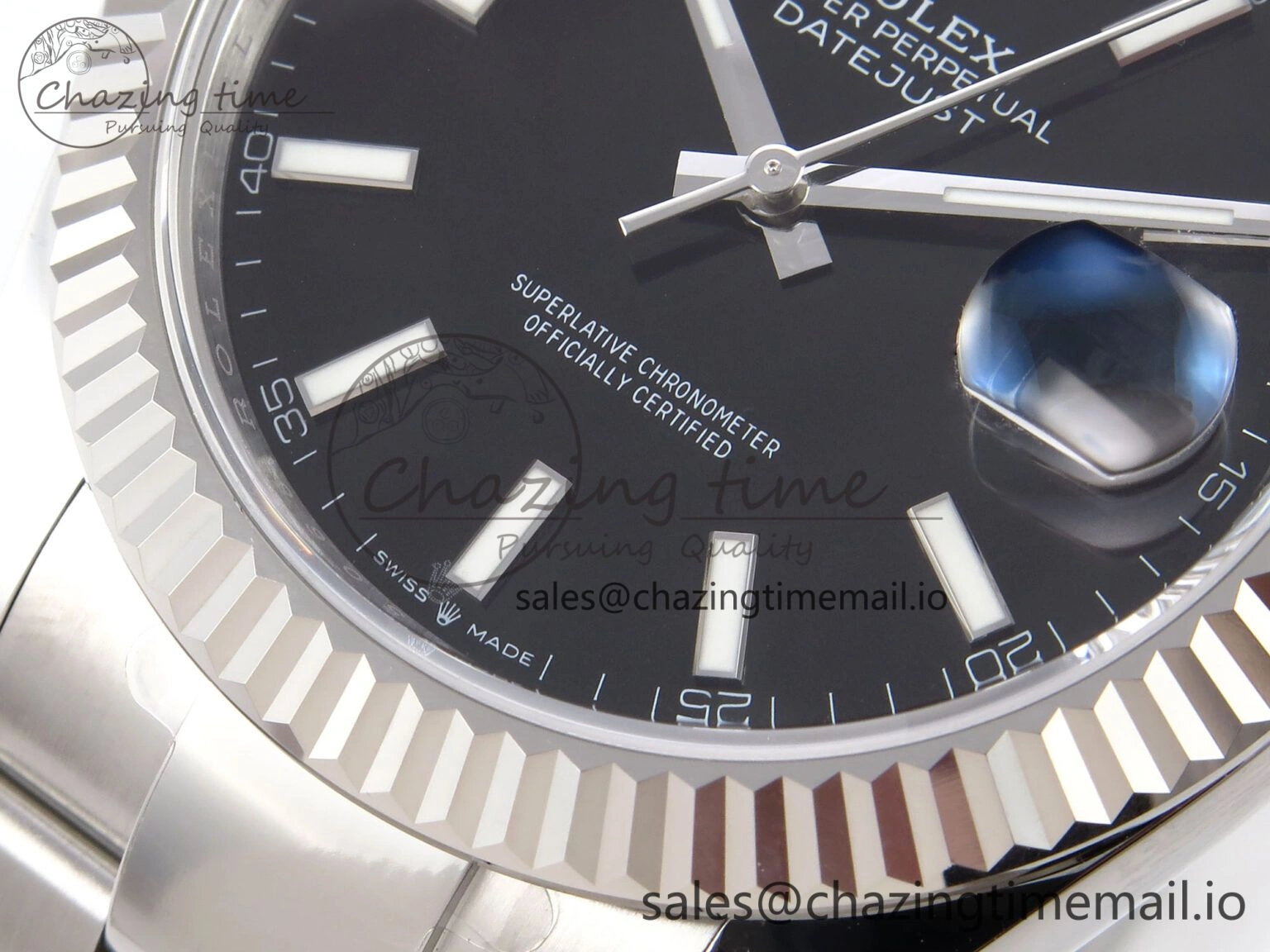 DateJust 41 126334 EWEF Best Edition Black Stick Dial on Oyster Bracelet A TravelReady 1060
