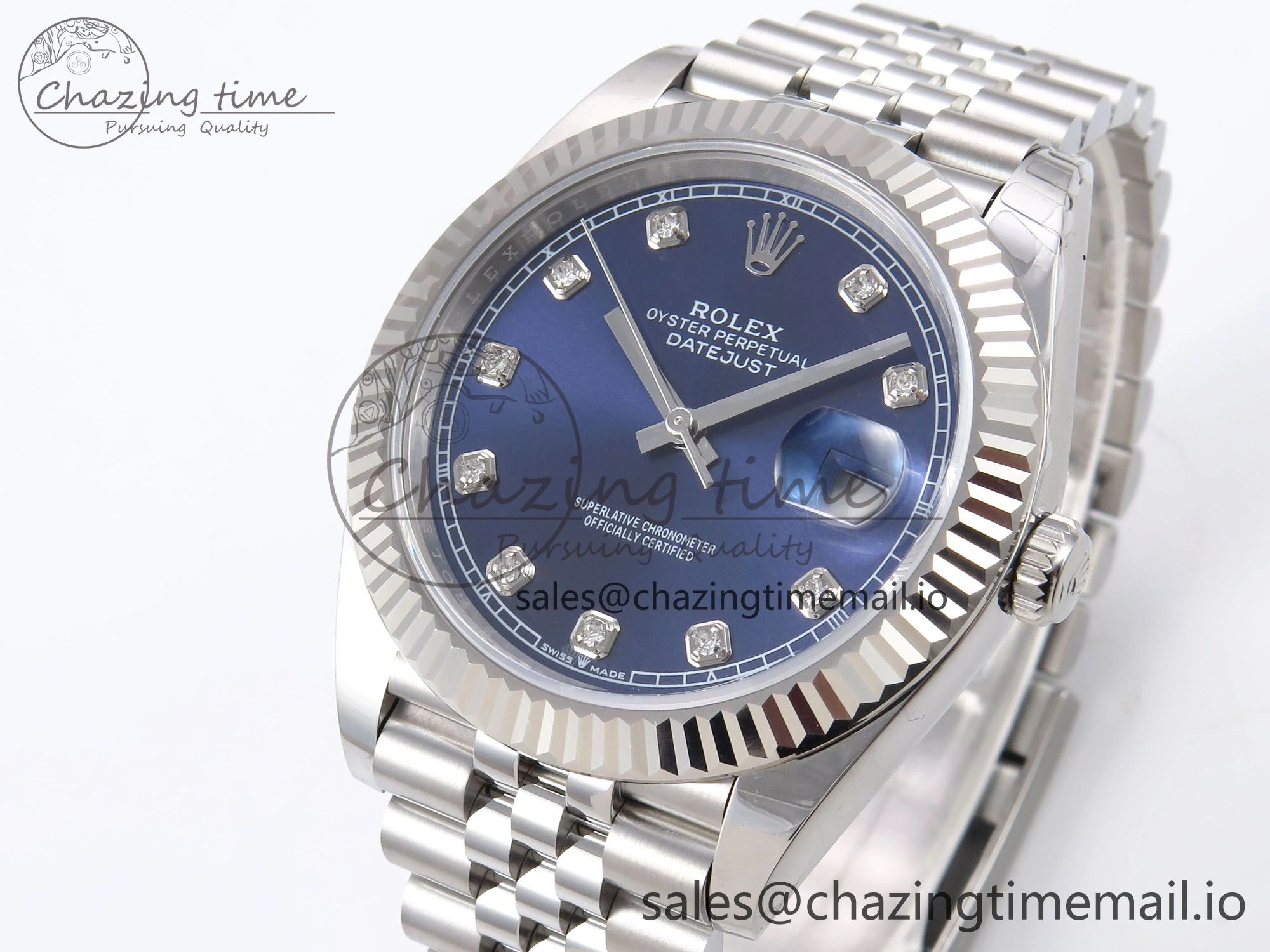 FlexibleFit DateJust 41 126334 EWEF Best Edition Blue Diamonds Dial on Jubilee Bracelet A 1040