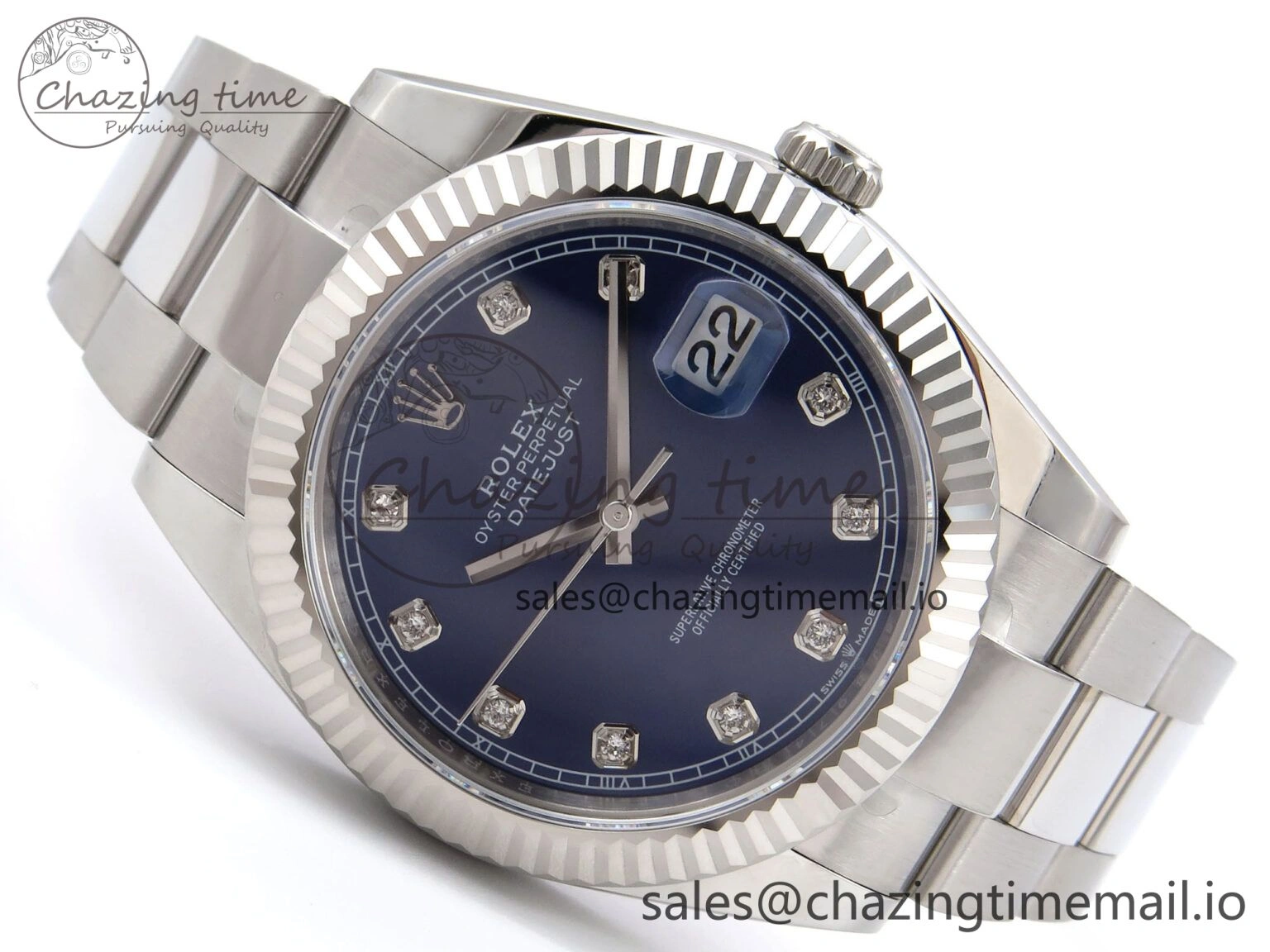 Practical DateJust 41 126334 EWEF Best Edition Blue Diamonds Dial on Oyster Bracelet A 1057