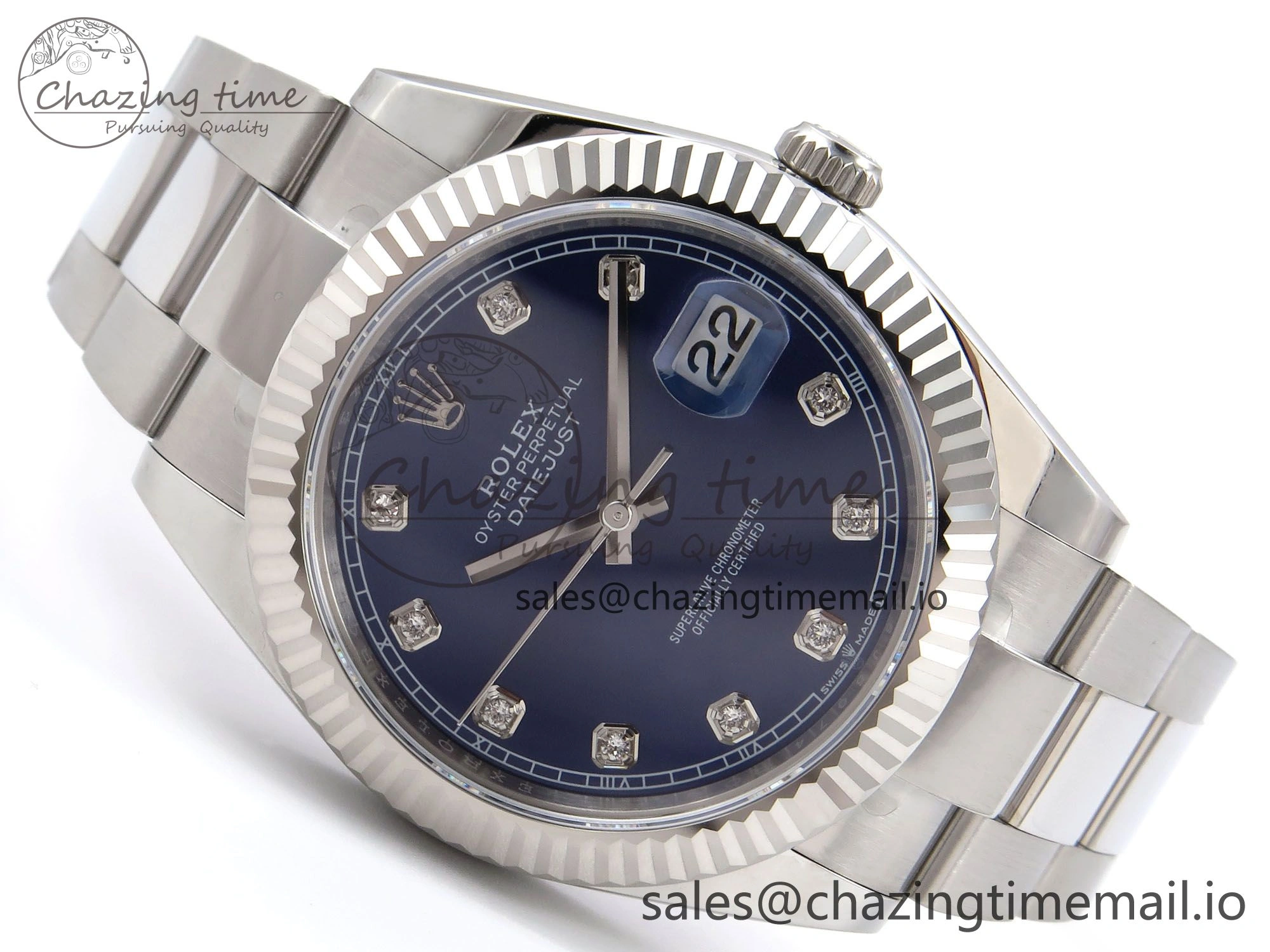 Practical DateJust 41 126334 EWEF Best Edition Blue Diamonds Dial on Oyster Bracelet A 1057