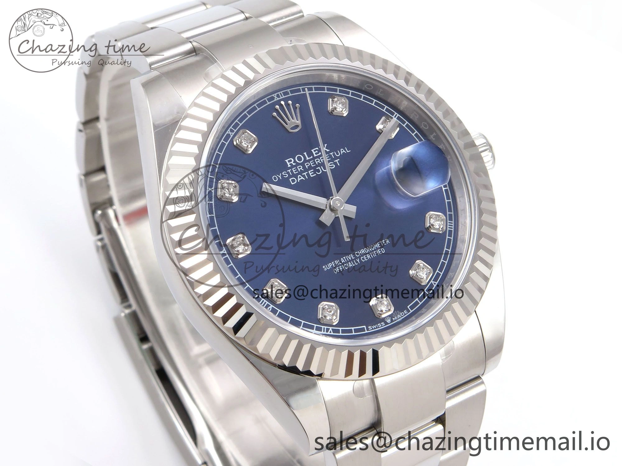 Practical DateJust 41 126334 EWEF Best Edition Blue Diamonds Dial on Oyster Bracelet A 1057