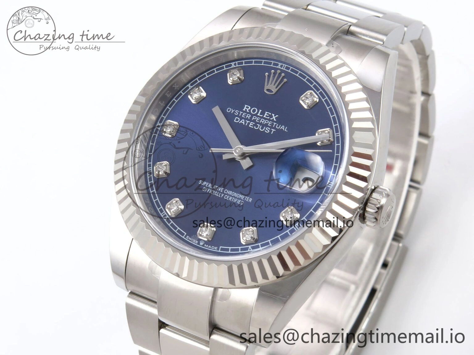 Practical DateJust 41 126334 EWEF Best Edition Blue Diamonds Dial on Oyster Bracelet A 1057