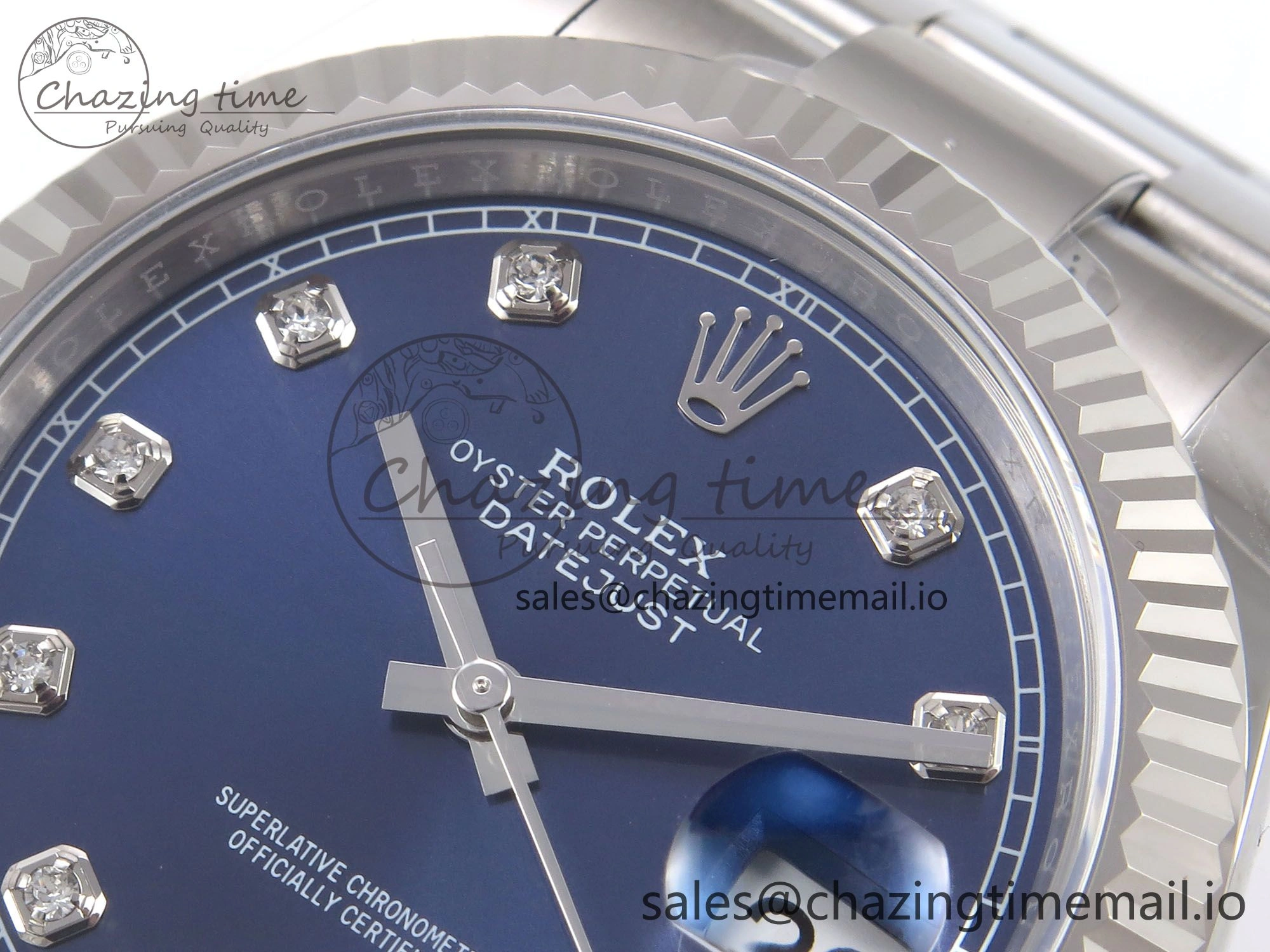 Practical DateJust 41 126334 EWEF Best Edition Blue Diamonds Dial on Oyster Bracelet A 1057