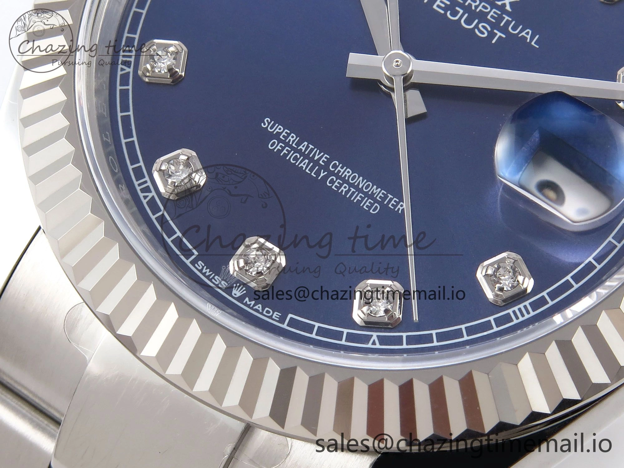 Practical DateJust 41 126334 EWEF Best Edition Blue Diamonds Dial on Oyster Bracelet A 1057