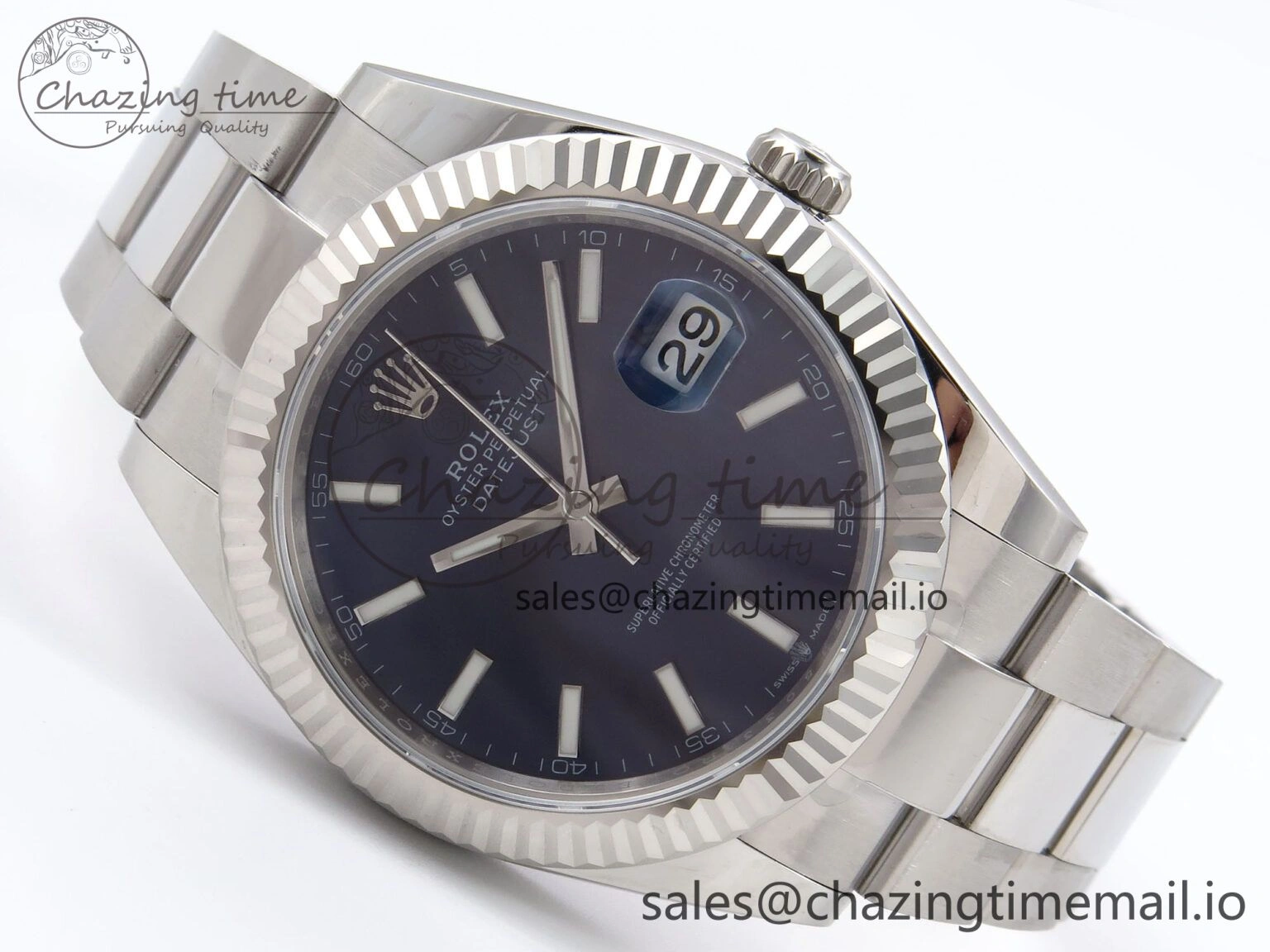 Stylish DateJust 41 126334 EWEF Best Edition Blue Stick Dial on Oyster Bracelet A 1047