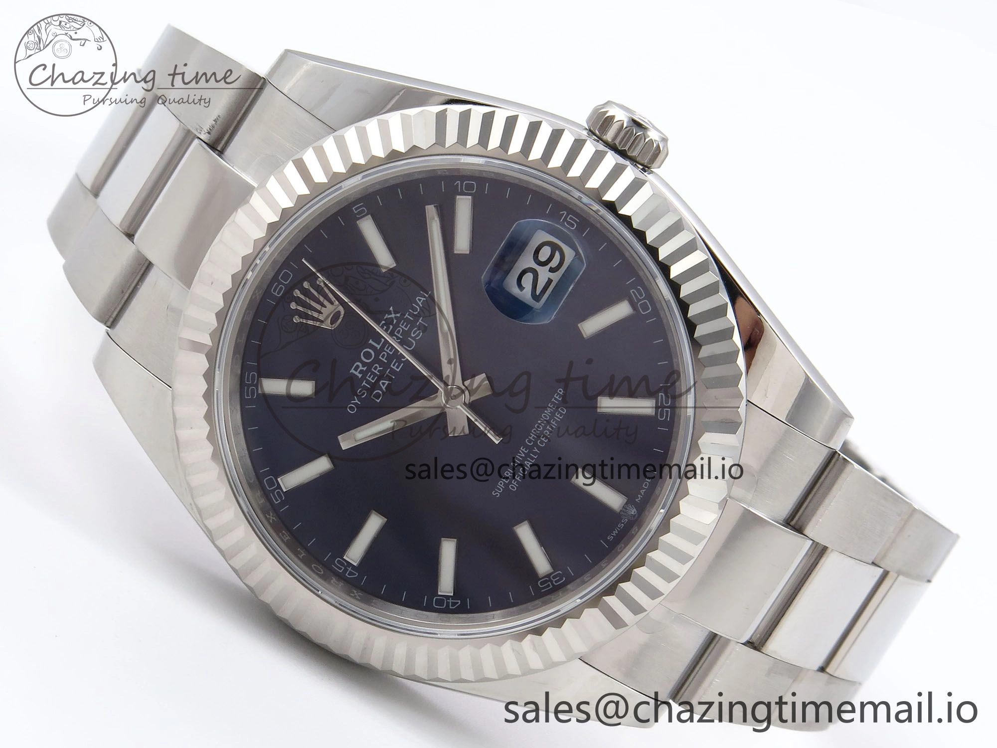 Stylish DateJust 41 126334 EWEF Best Edition Blue Stick Dial on Oyster Bracelet A 1047
