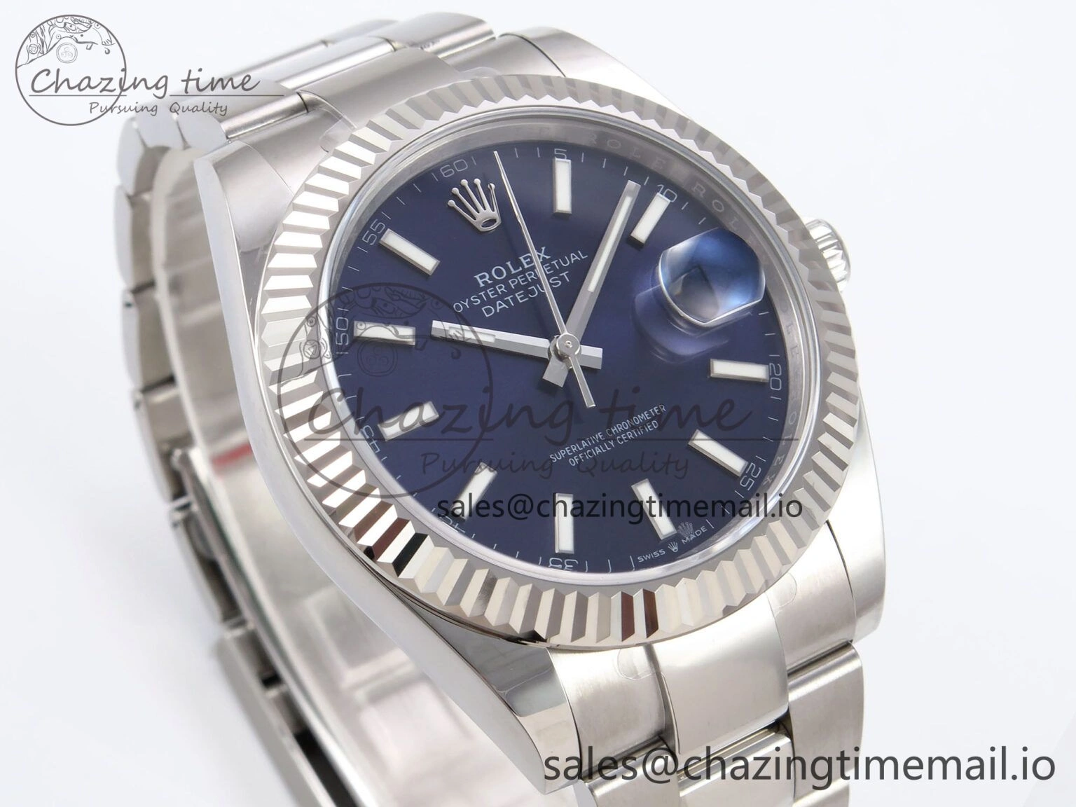 Stylish DateJust 41 126334 EWEF Best Edition Blue Stick Dial on Oyster Bracelet A 1047