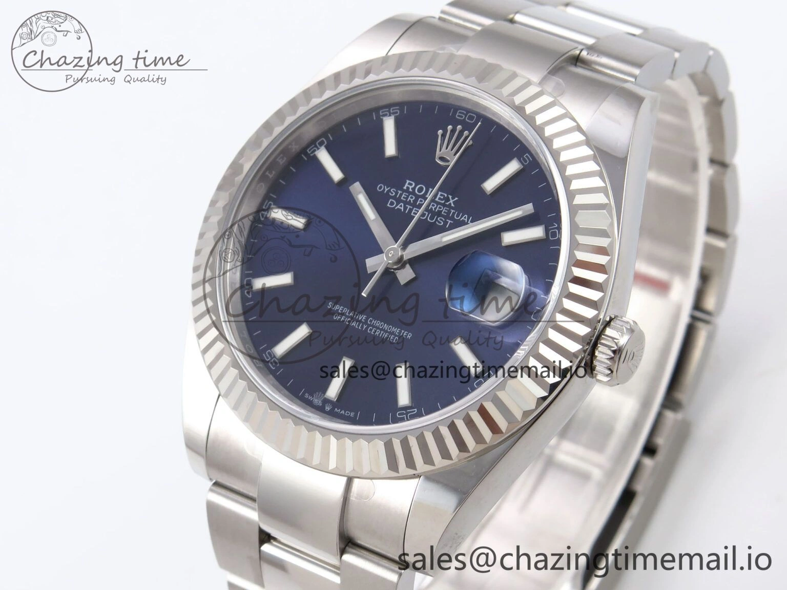 Stylish DateJust 41 126334 EWEF Best Edition Blue Stick Dial on Oyster Bracelet A 1047