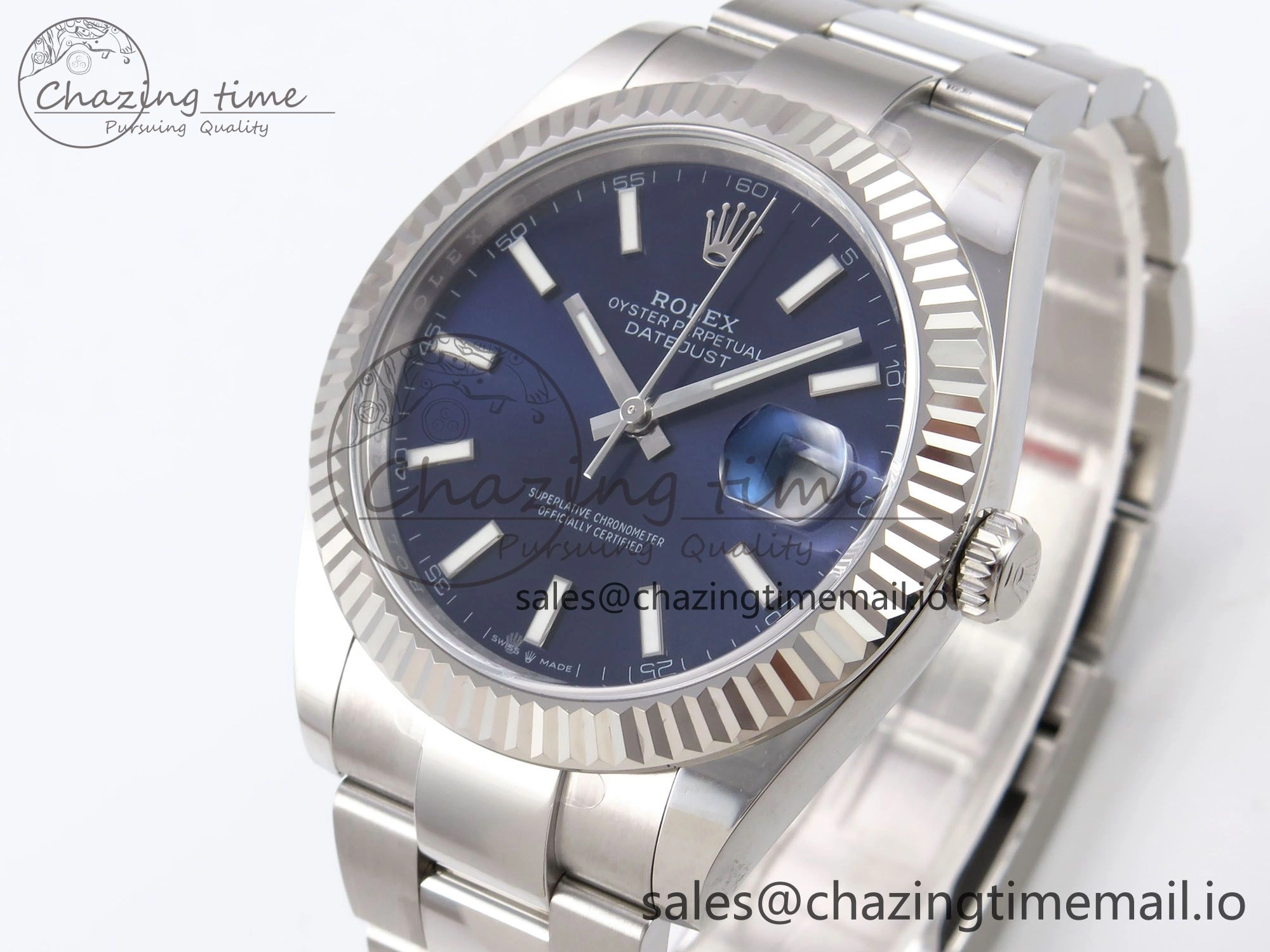 Stylish DateJust 41 126334 EWEF Best Edition Blue Stick Dial on Oyster Bracelet A 1047
