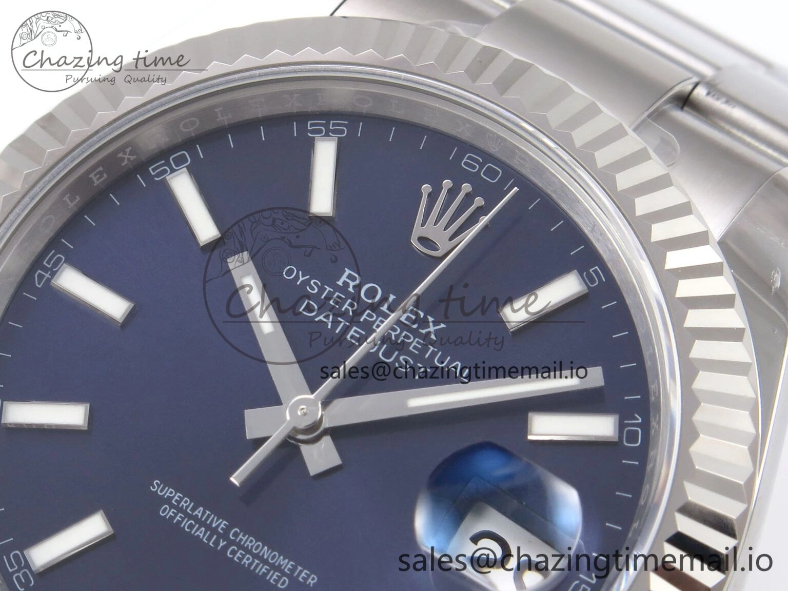 Stylish DateJust 41 126334 EWEF Best Edition Blue Stick Dial on Oyster Bracelet A 1047