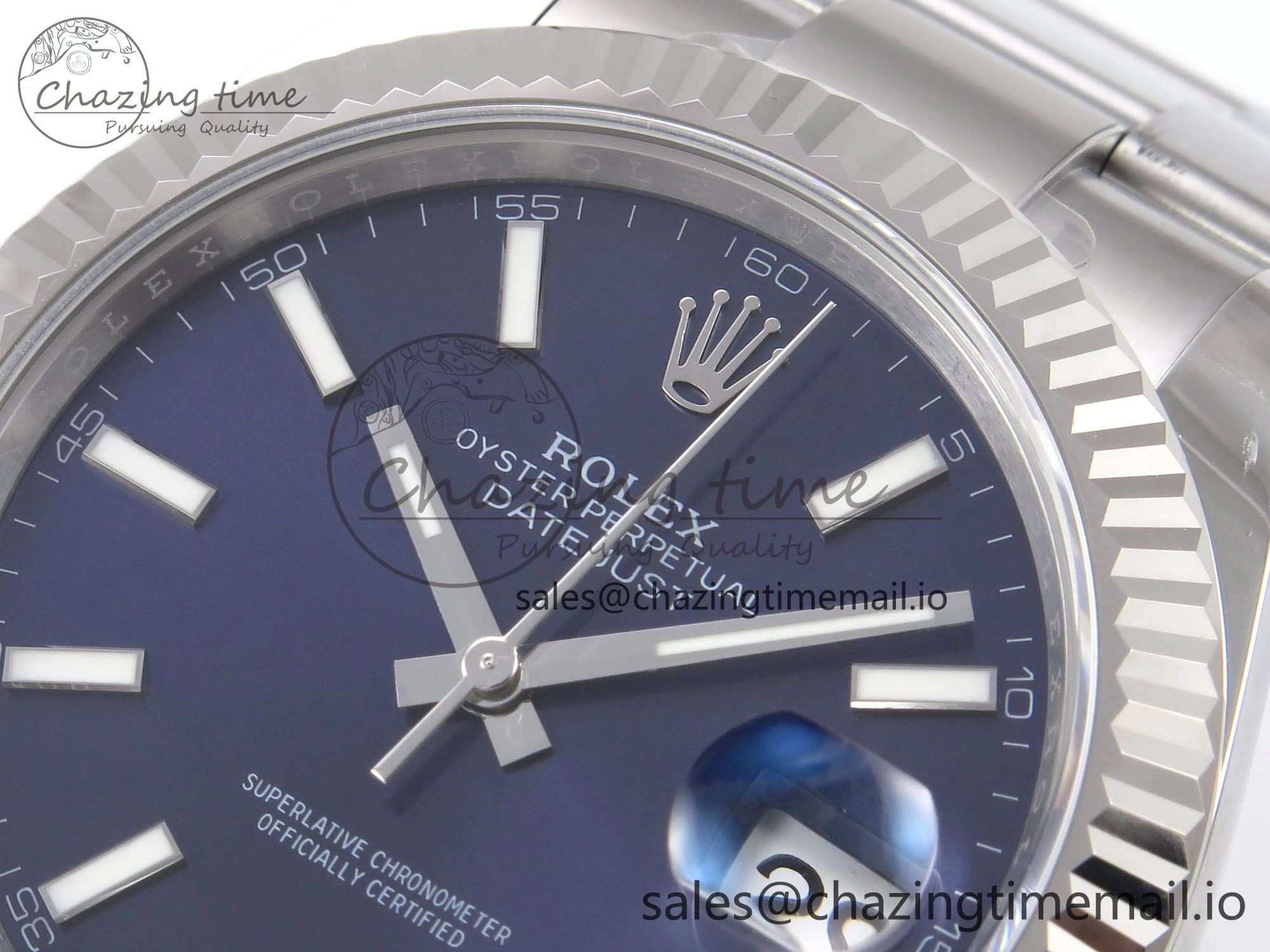 Stylish DateJust 41 126334 EWEF Best Edition Blue Stick Dial on Oyster Bracelet A 1047