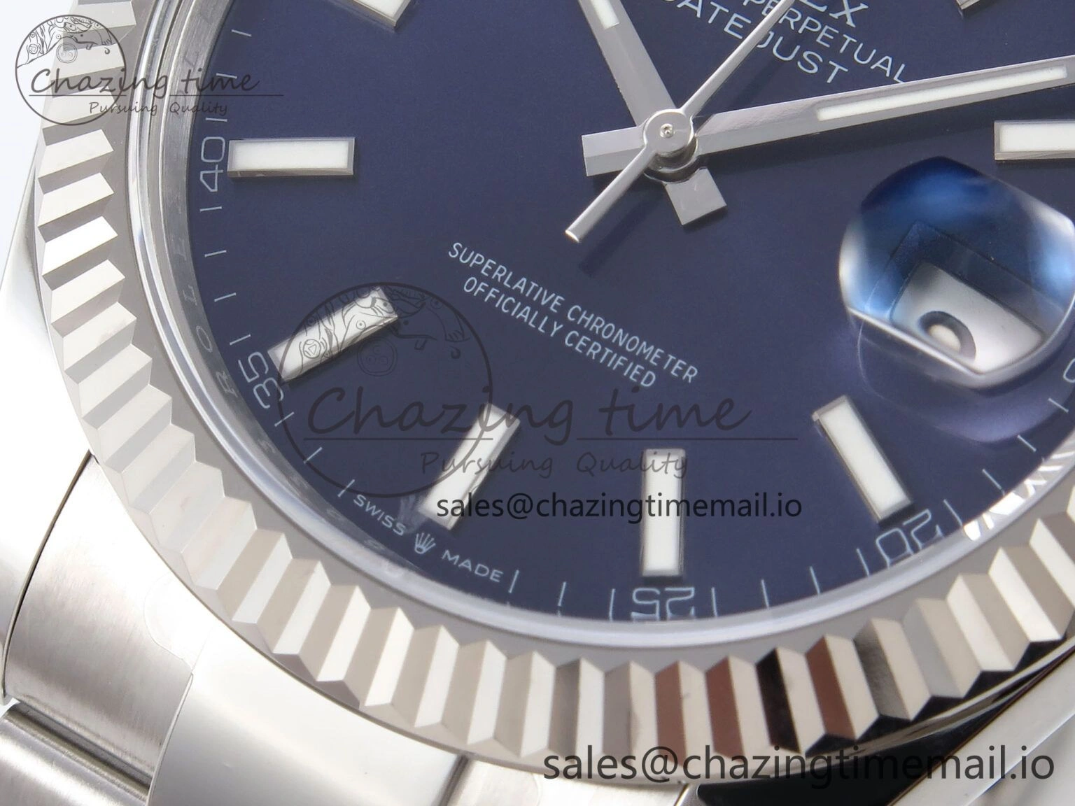 Stylish DateJust 41 126334 EWEF Best Edition Blue Stick Dial on Oyster Bracelet A 1047