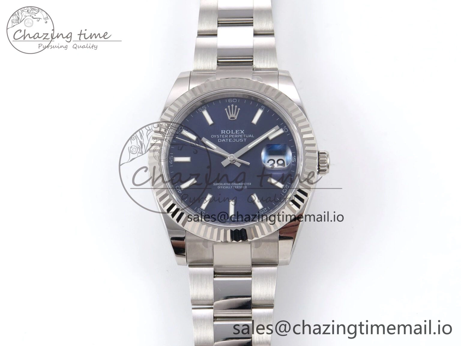 Stylish DateJust 41 126334 EWEF Best Edition Blue Stick Dial on Oyster Bracelet A 1047