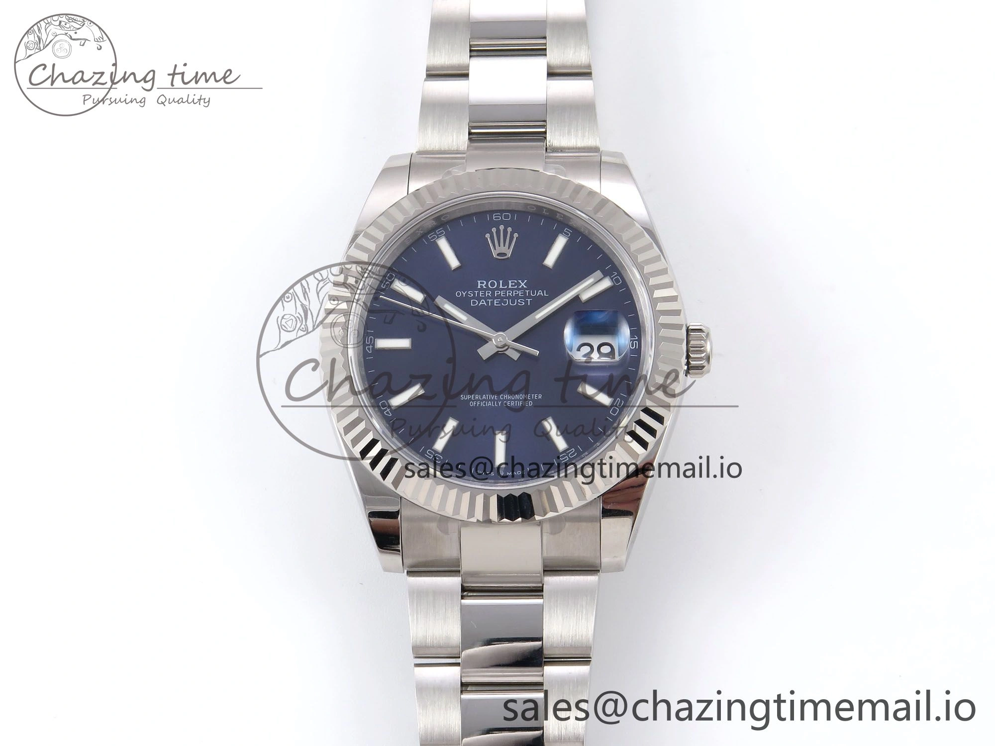 Stylish DateJust 41 126334 EWEF Best Edition Blue Stick Dial on Oyster Bracelet A 1047