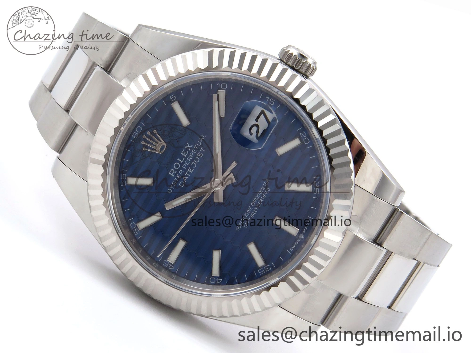 BestValue DateJust 41 126334 EWEF Best Edition Blue Textured Dial on Oyster Bracelet A 1053