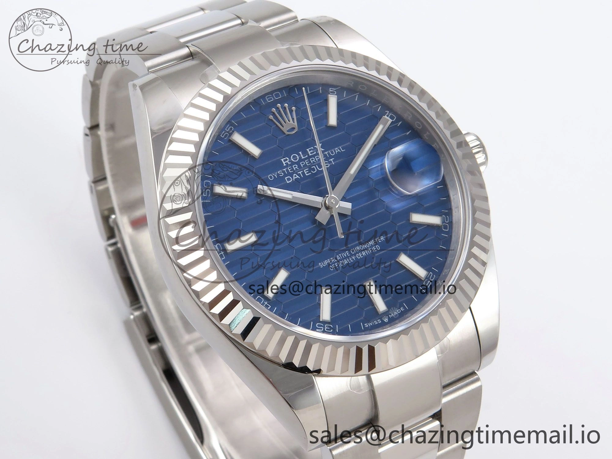 BestValue DateJust 41 126334 EWEF Best Edition Blue Textured Dial on Oyster Bracelet A 1053
