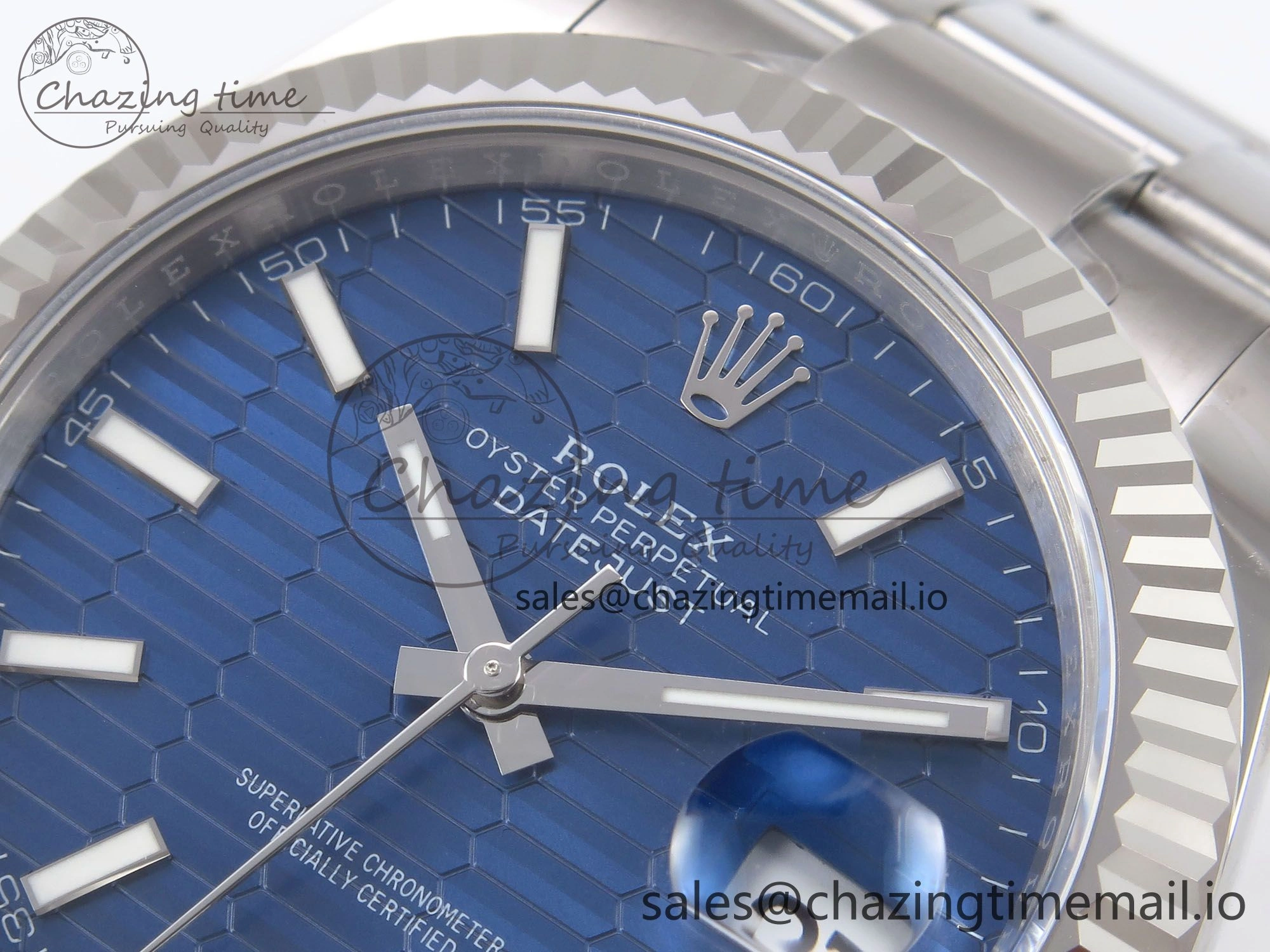 BestValue DateJust 41 126334 EWEF Best Edition Blue Textured Dial on Oyster Bracelet A 1053