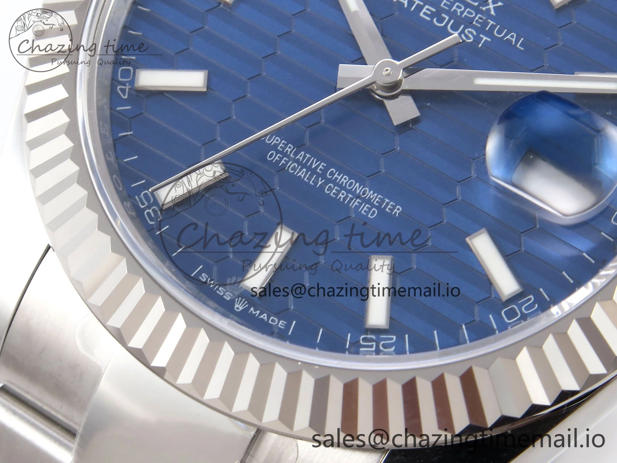 BestValue DateJust 41 126334 EWEF Best Edition Blue Textured Dial on Oyster Bracelet A 1053