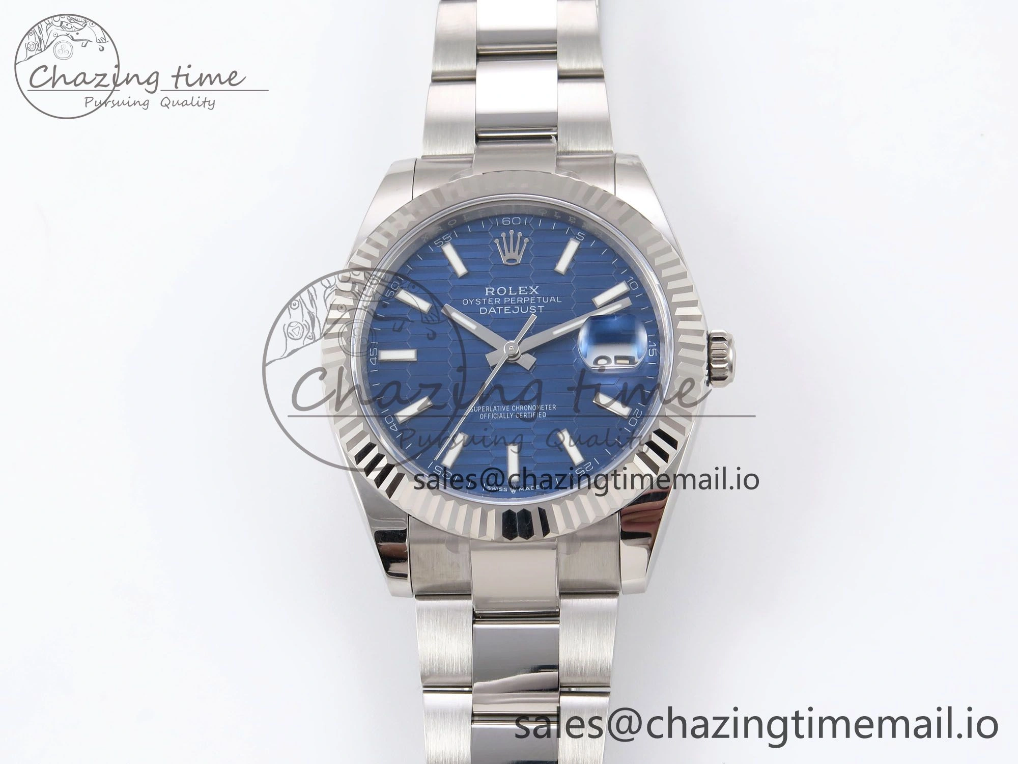 BestValue DateJust 41 126334 EWEF Best Edition Blue Textured Dial on Oyster Bracelet A 1053