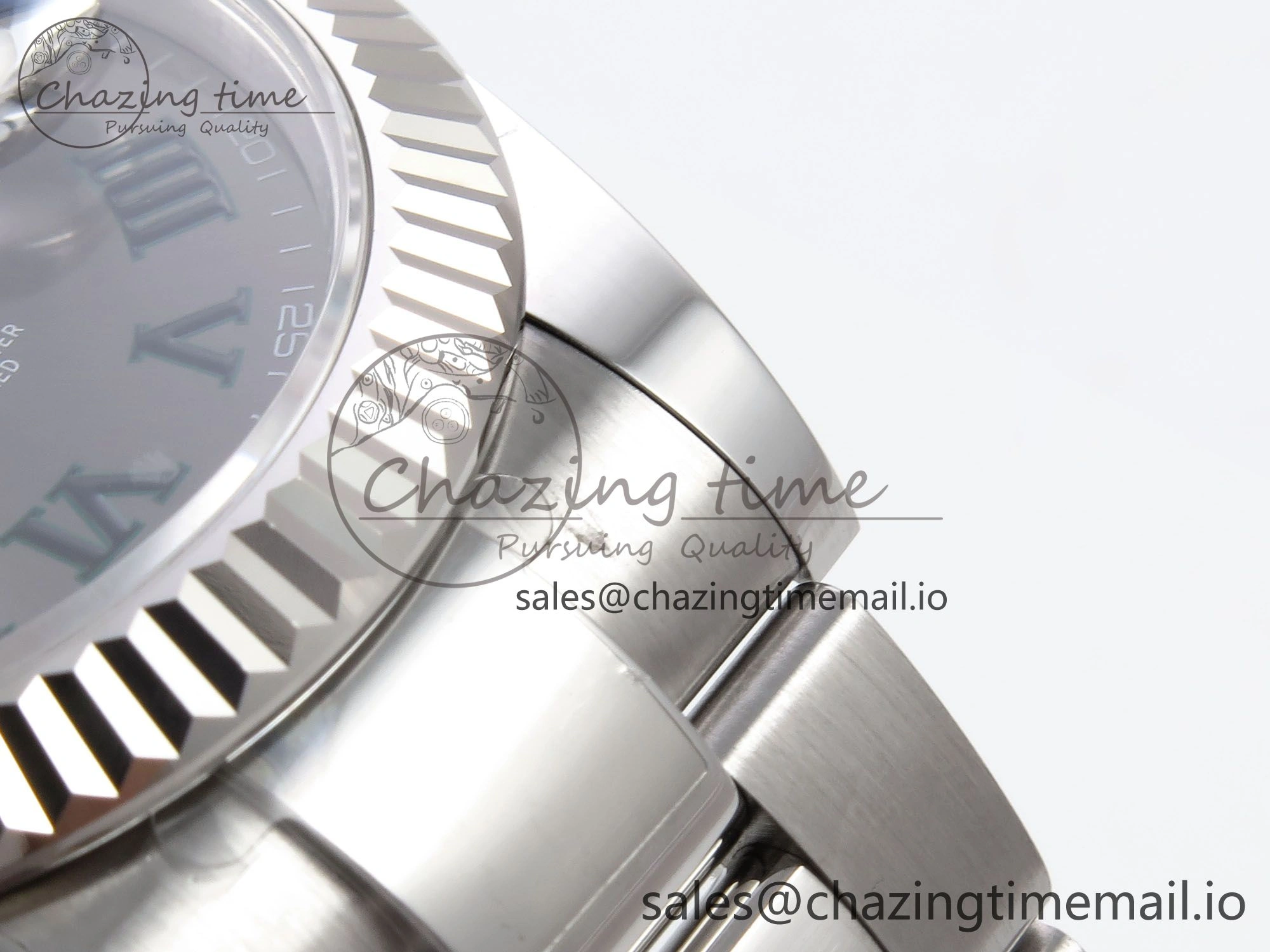 DateJust 41 126334 EWEF Best Edition Gray Dial Green Roman on Oyster Bracelet A Premium 1054