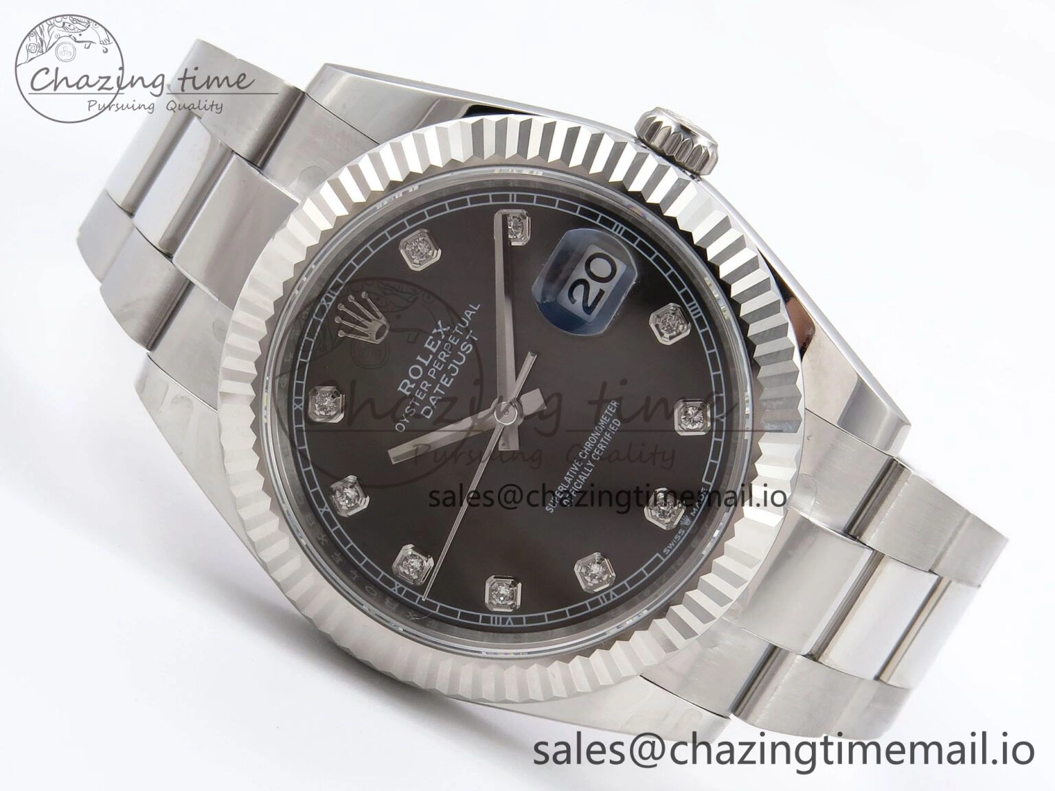 Functional DateJust 41 126334 EWEF Best Edition Gray Diamonds Dial on Oyster Bracelet A 1059