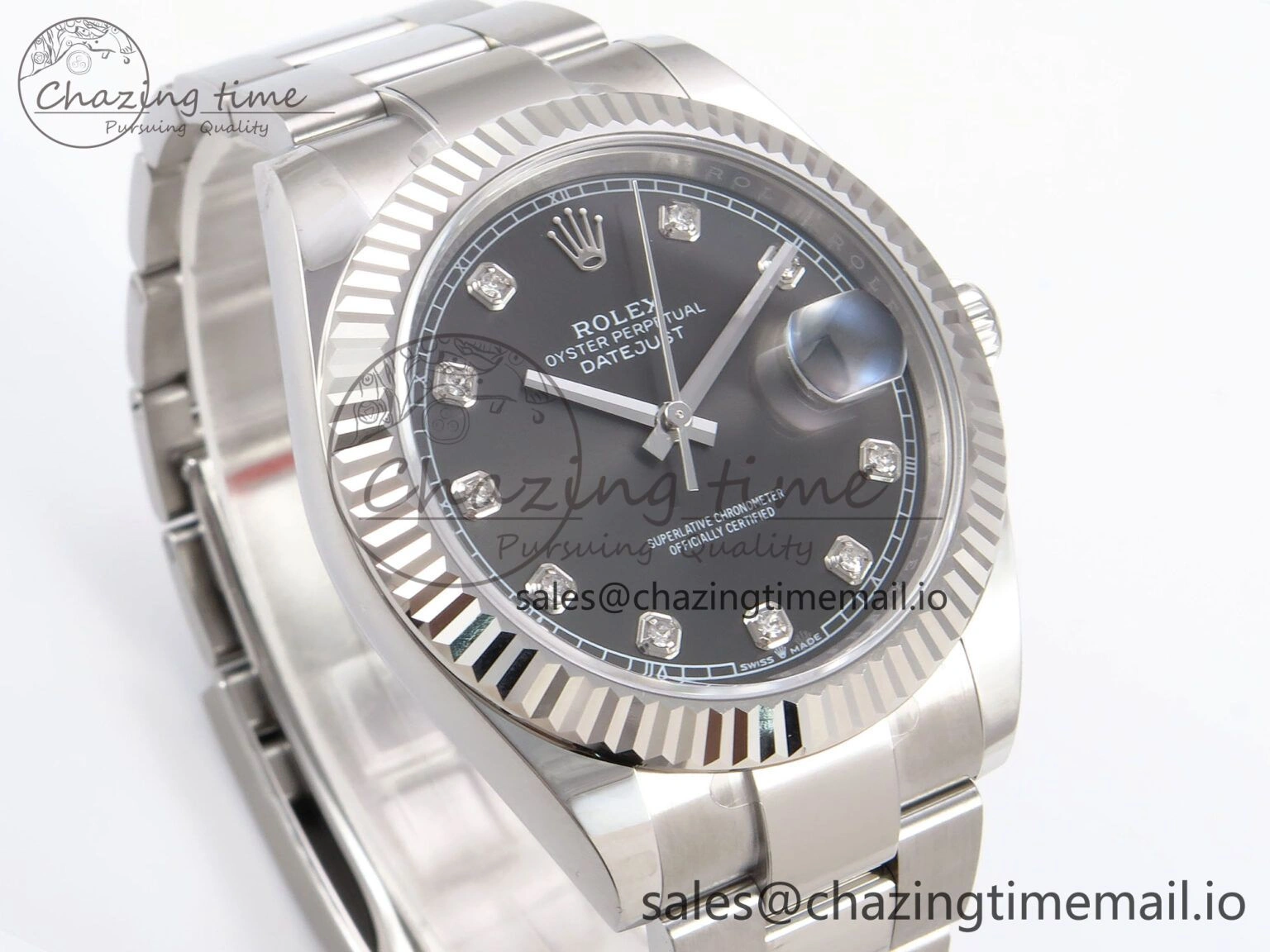 Functional DateJust 41 126334 EWEF Best Edition Gray Diamonds Dial on Oyster Bracelet A 1059