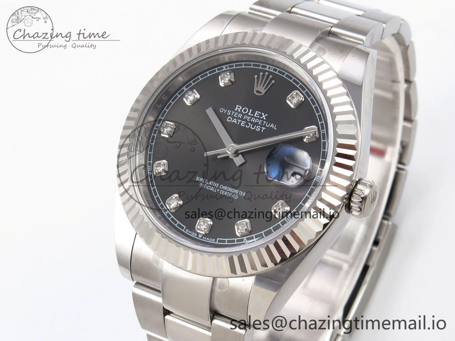 Functional DateJust 41 126334 EWEF Best Edition Gray Diamonds Dial on Oyster Bracelet A 1059
