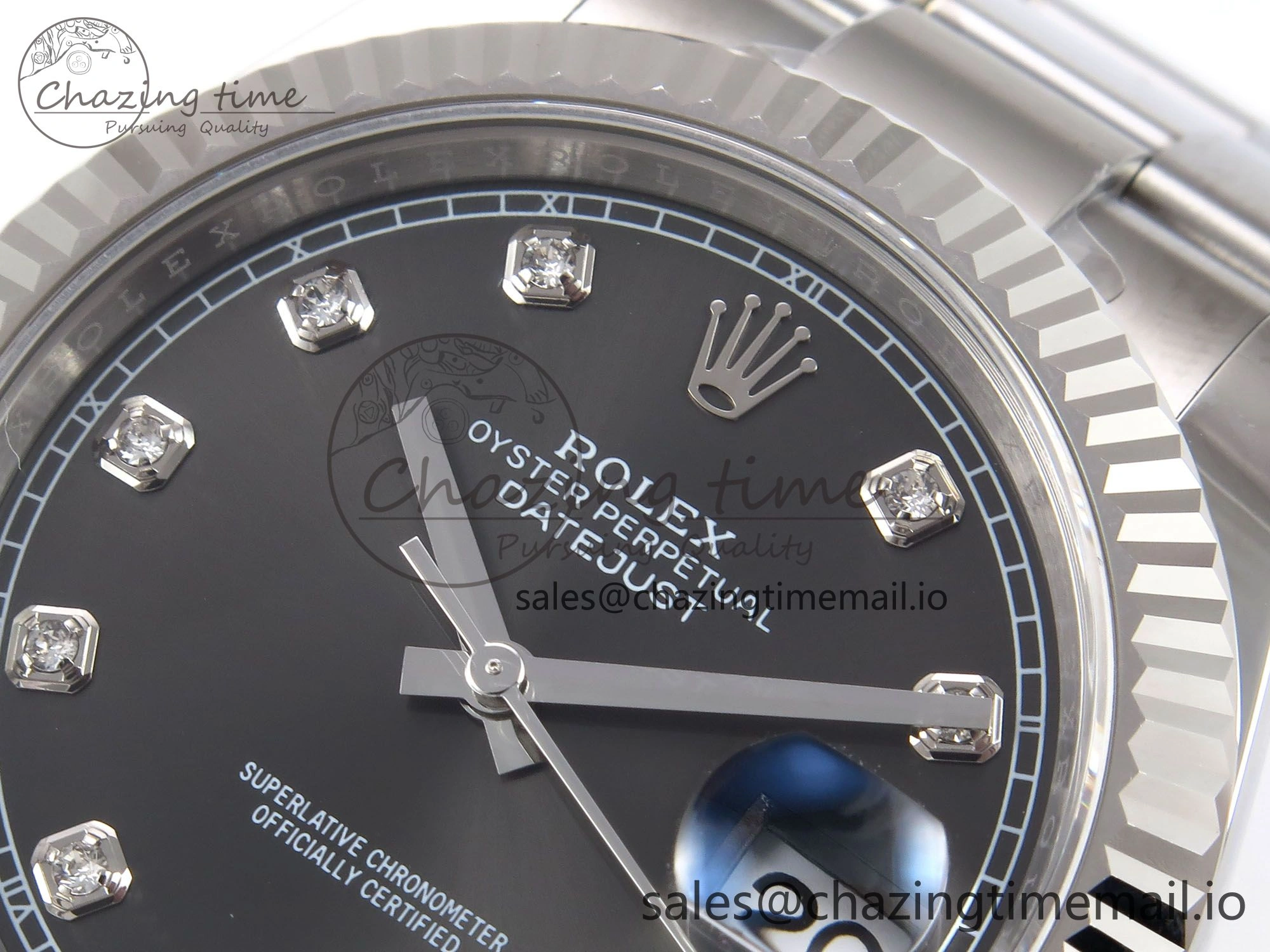 Functional DateJust 41 126334 EWEF Best Edition Gray Diamonds Dial on Oyster Bracelet A 1059