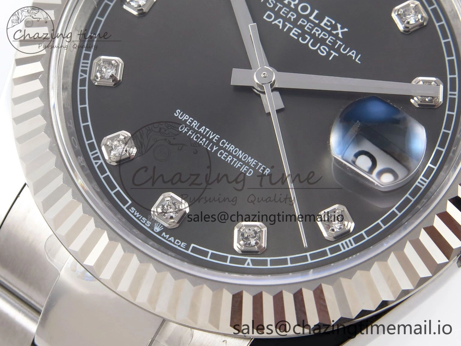 Functional DateJust 41 126334 EWEF Best Edition Gray Diamonds Dial on Oyster Bracelet A 1059