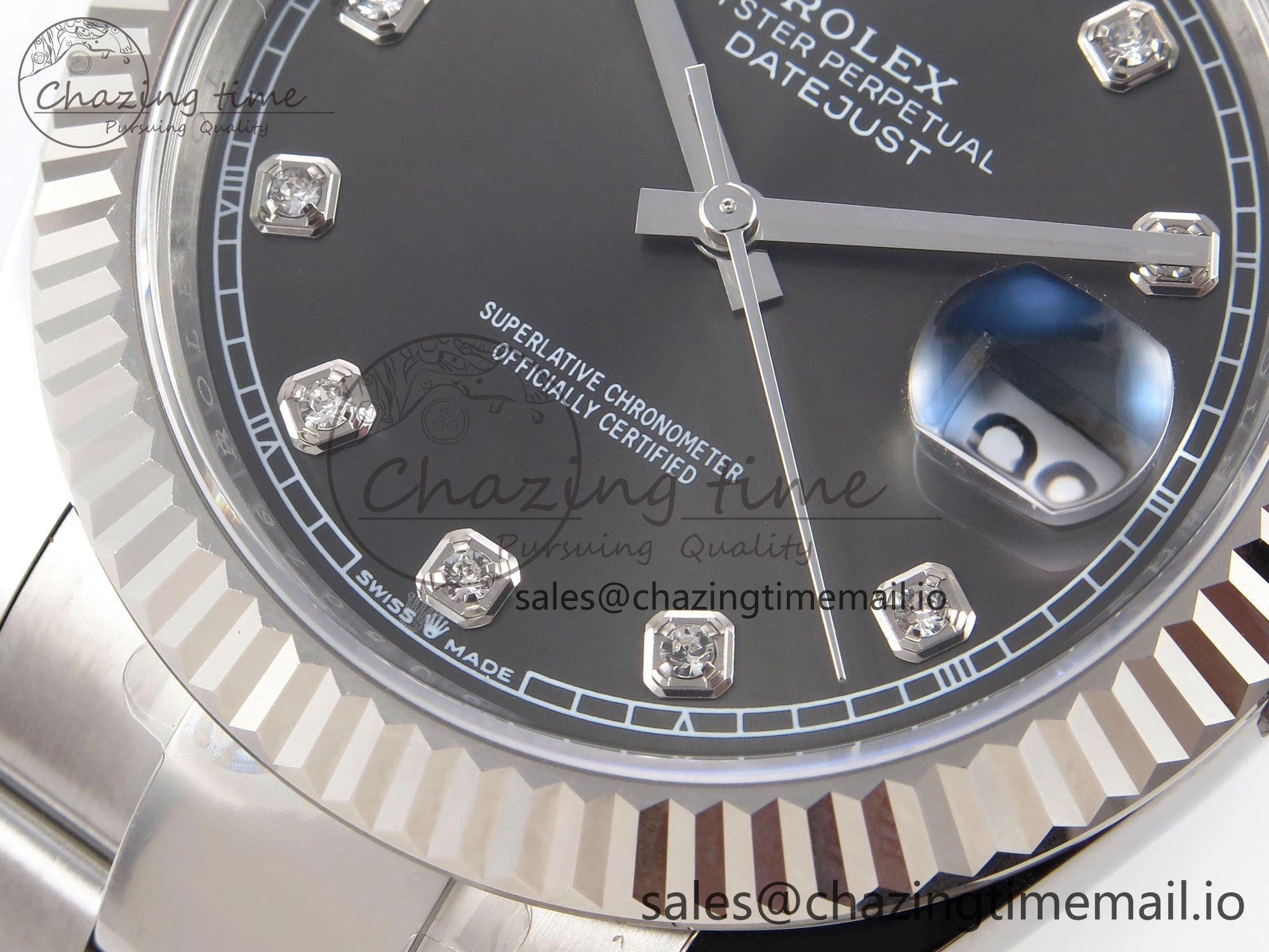 Functional DateJust 41 126334 EWEF Best Edition Gray Diamonds Dial on Oyster Bracelet A 1059