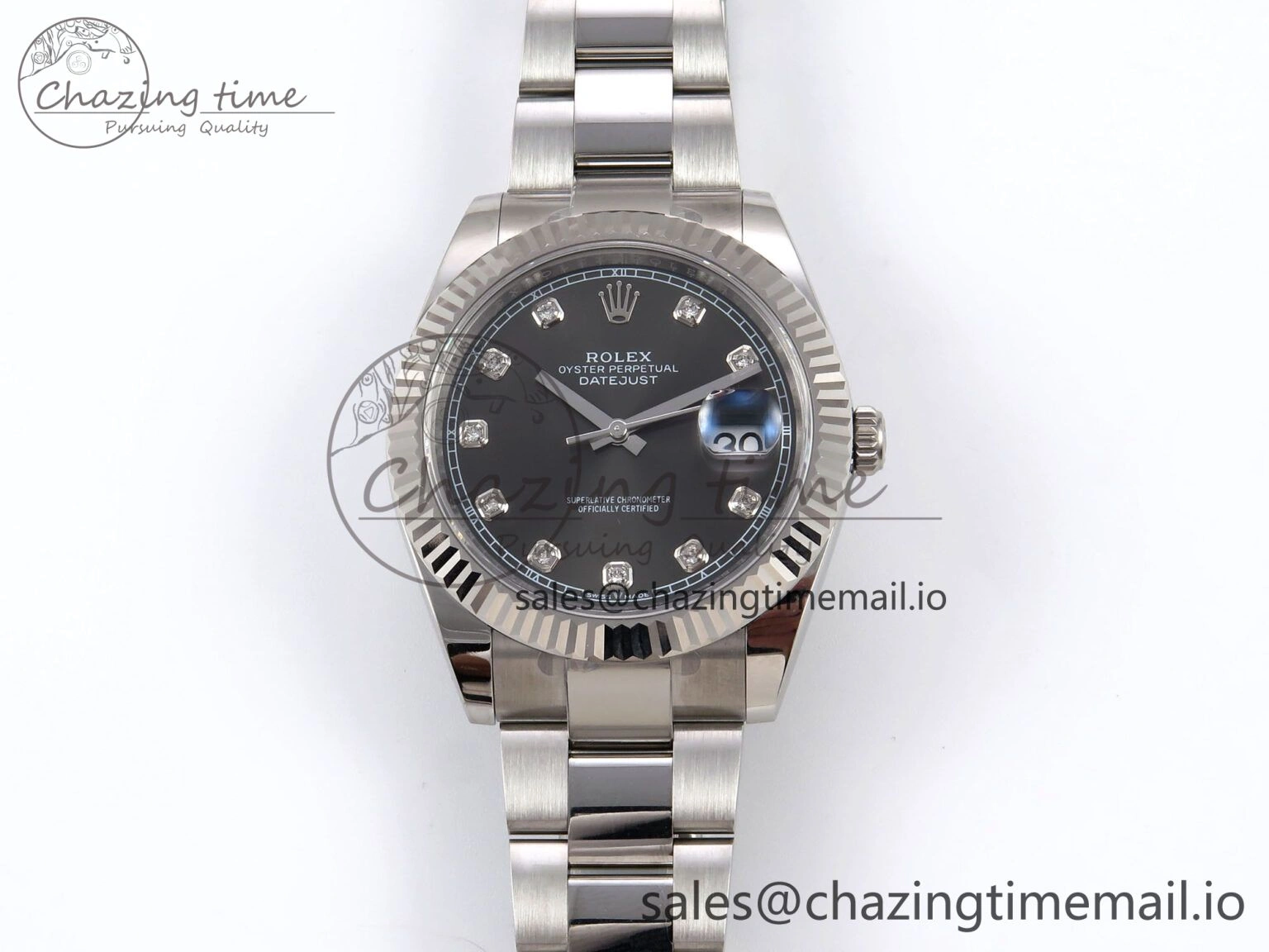 Functional DateJust 41 126334 EWEF Best Edition Gray Diamonds Dial on Oyster Bracelet A 1059