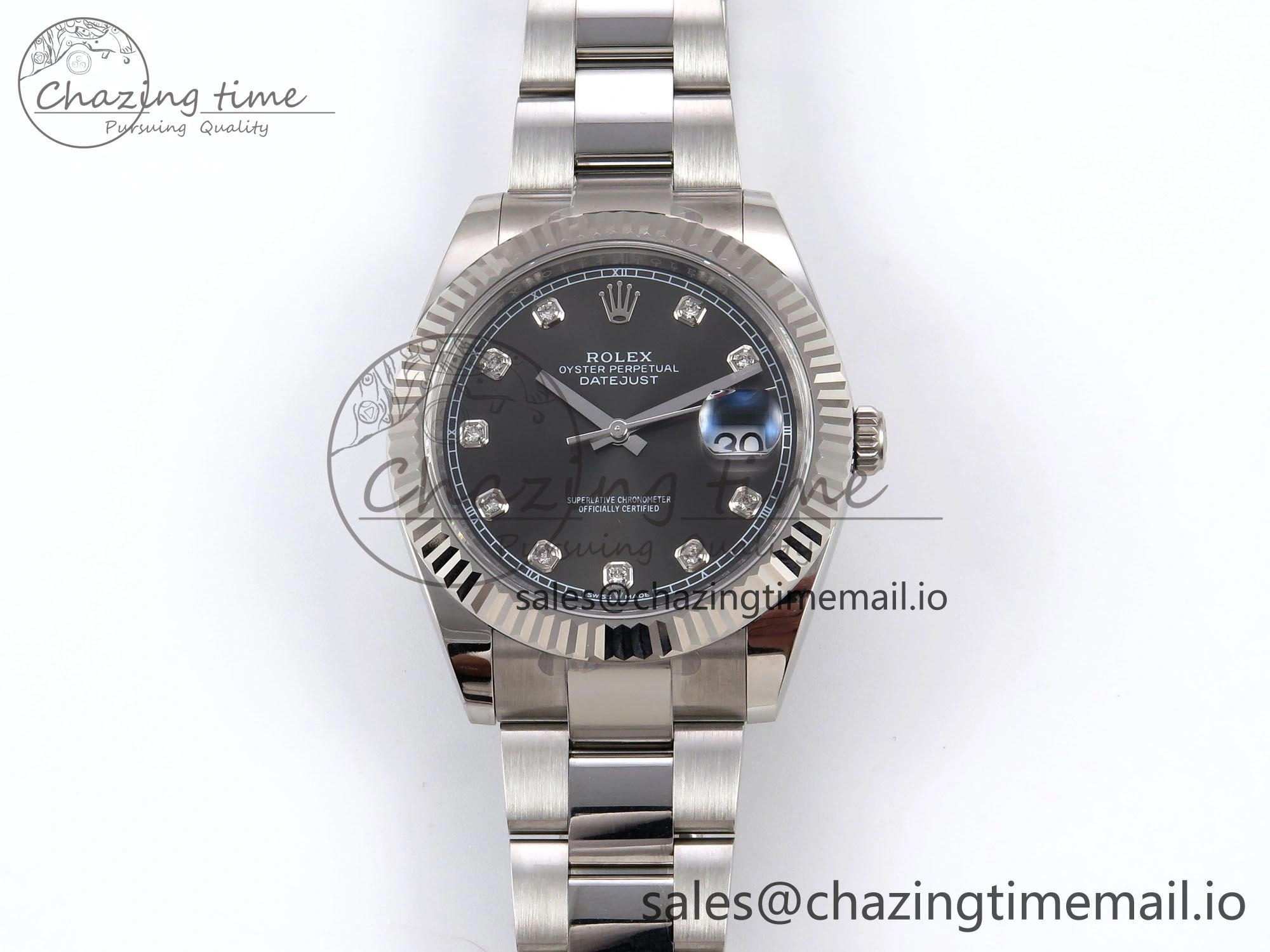 Functional DateJust 41 126334 EWEF Best Edition Gray Diamonds Dial on Oyster Bracelet A 1059