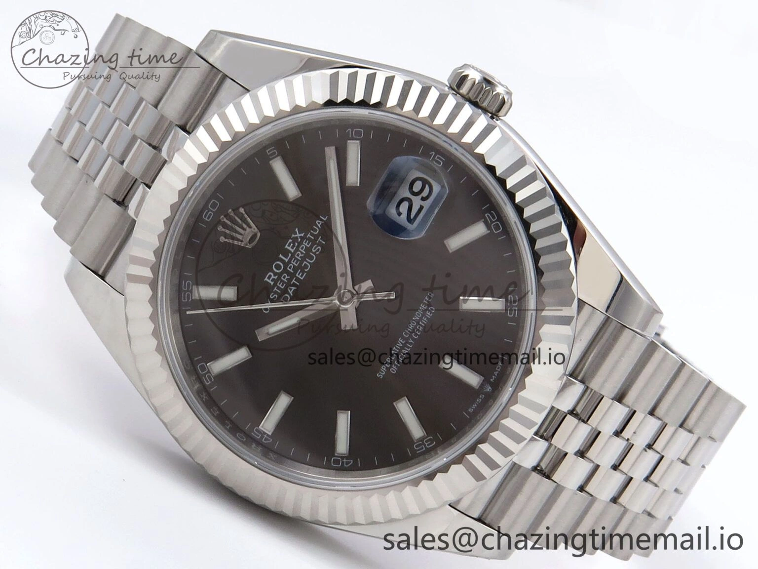 Breathable DateJust 41 126334 EWEF Best Edition Gray Stick Dial on Jubilee Bracelet A 1018