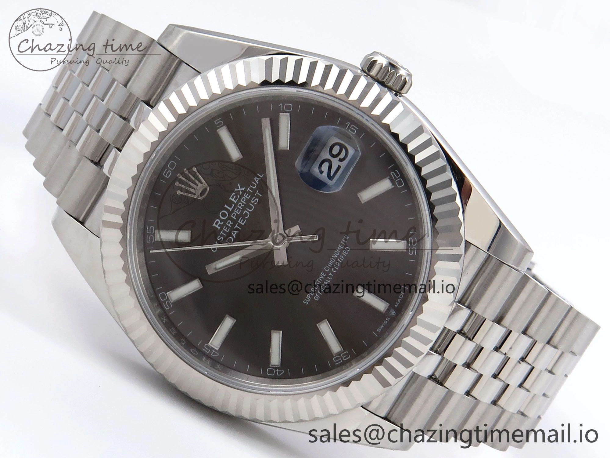 Breathable DateJust 41 126334 EWEF Best Edition Gray Stick Dial on Jubilee Bracelet A 1018