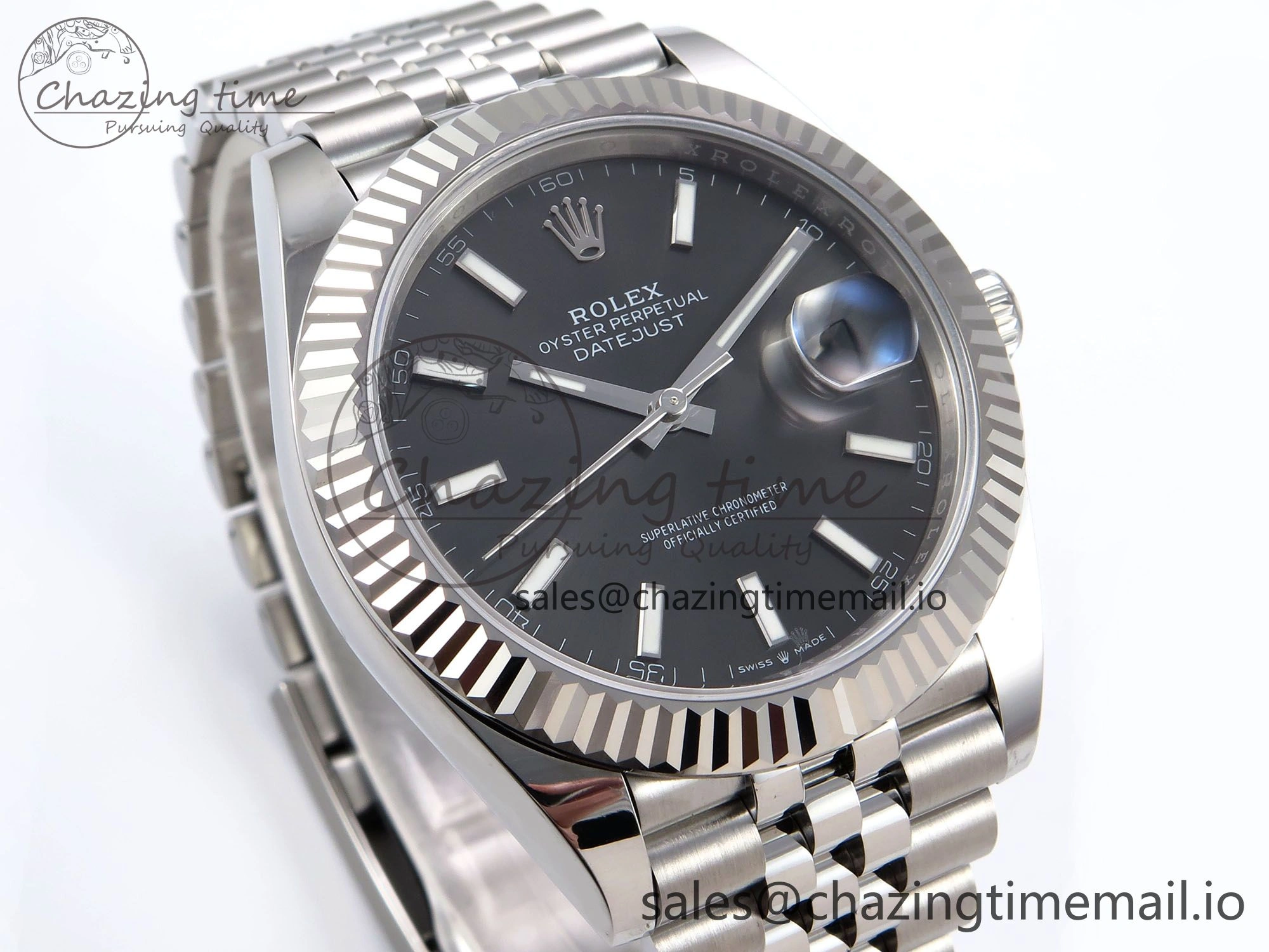 Breathable DateJust 41 126334 EWEF Best Edition Gray Stick Dial on Jubilee Bracelet A 1018