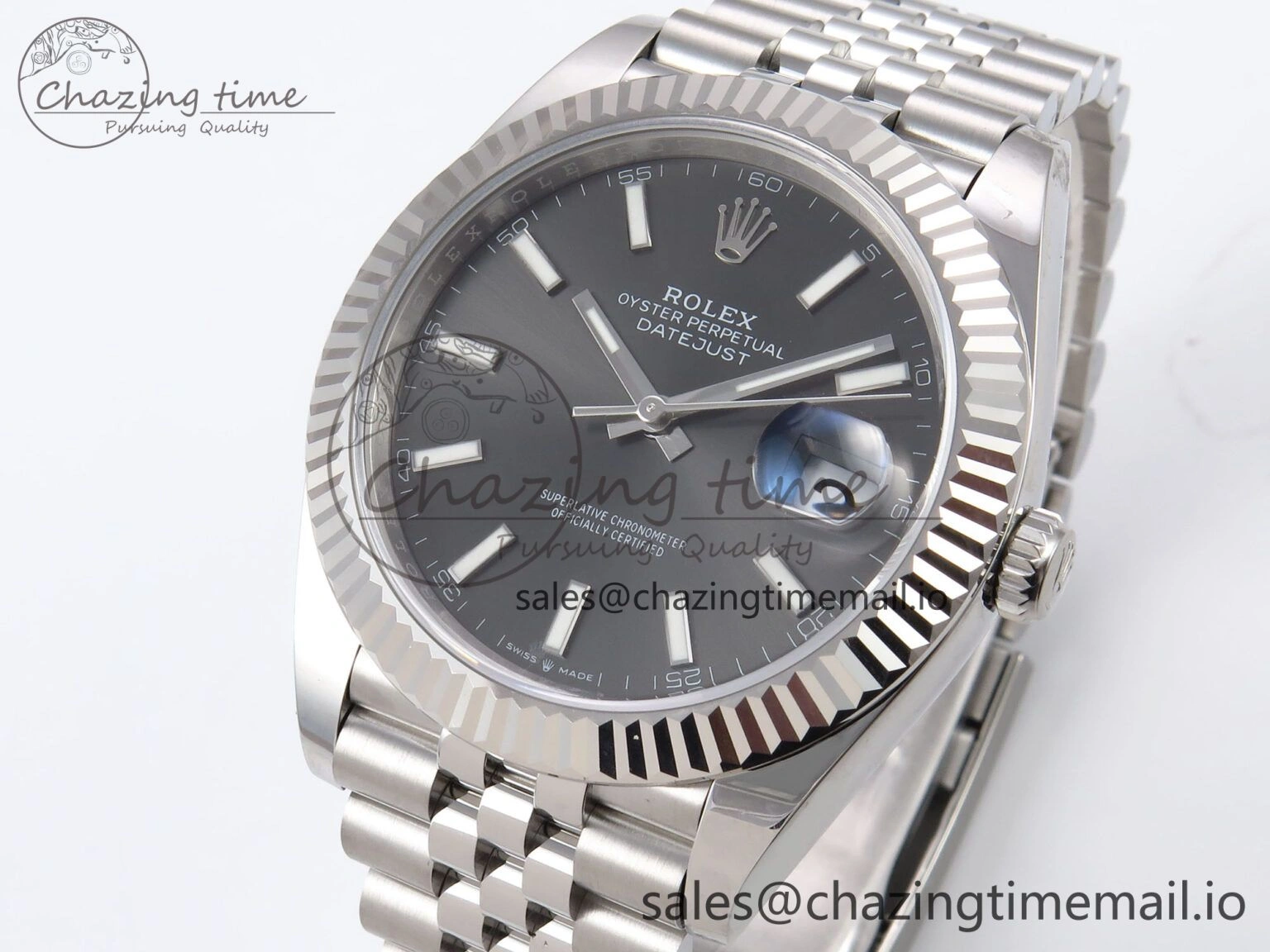 Breathable DateJust 41 126334 EWEF Best Edition Gray Stick Dial on Jubilee Bracelet A 1018